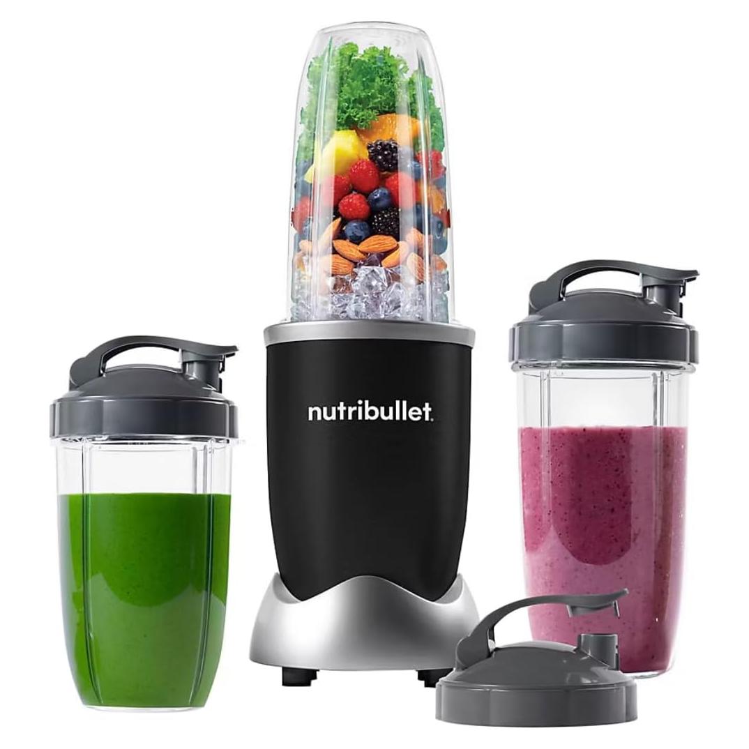 Licuadora NutriBullet Pro 900W - Negro Mate, 1.37L, 3 Vasos