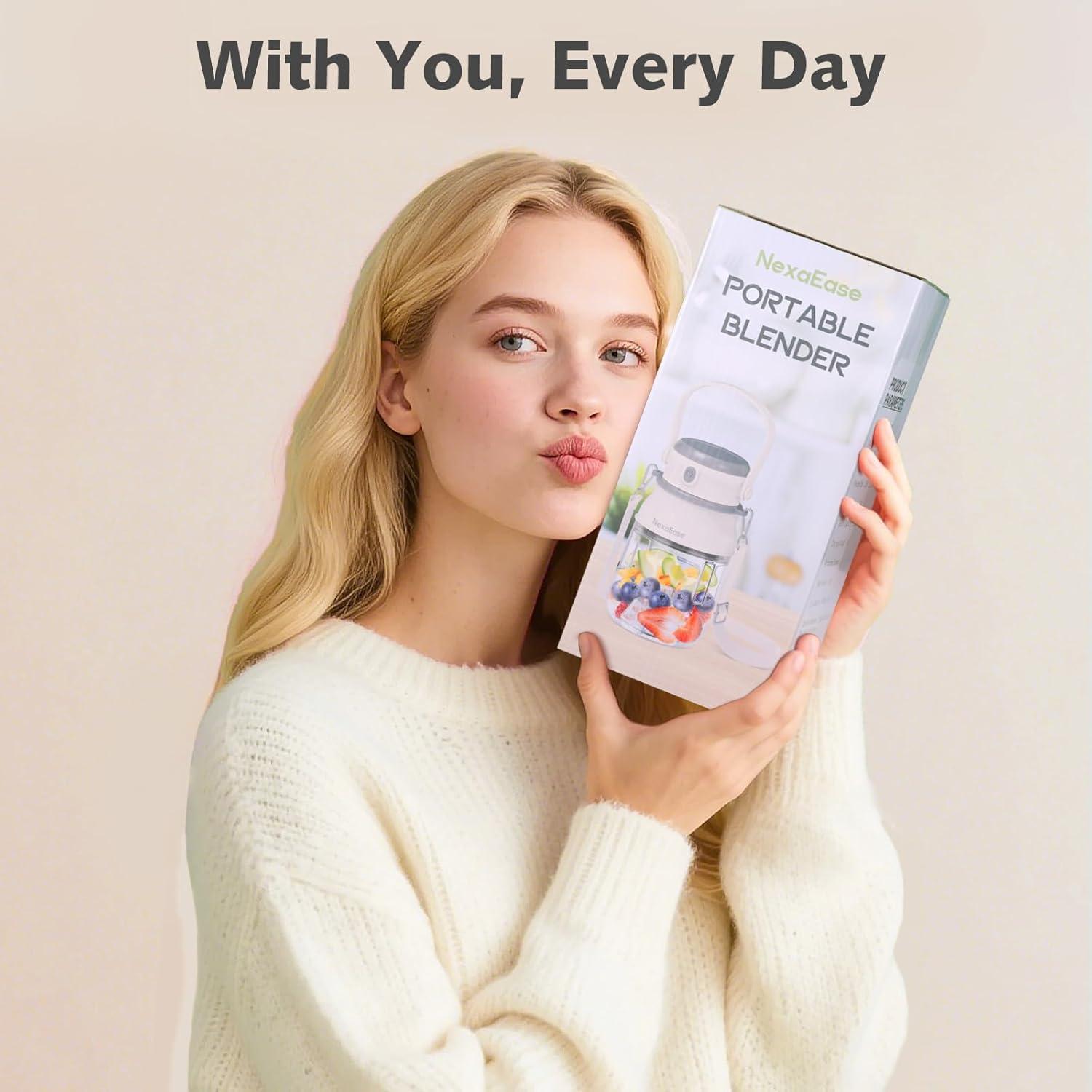 Licuadora Portátil Swietonic 800ml Recargable USB - Blanca