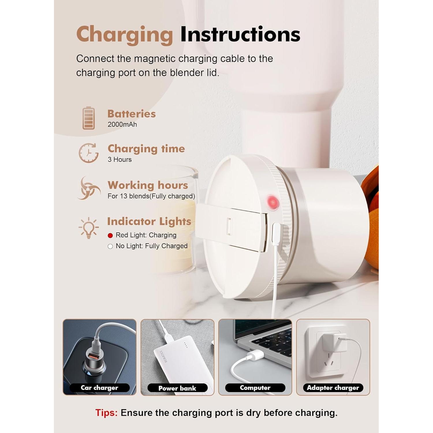 Tapa de Licuadora Portátil YAMTO para Stanley Quencher 40oz