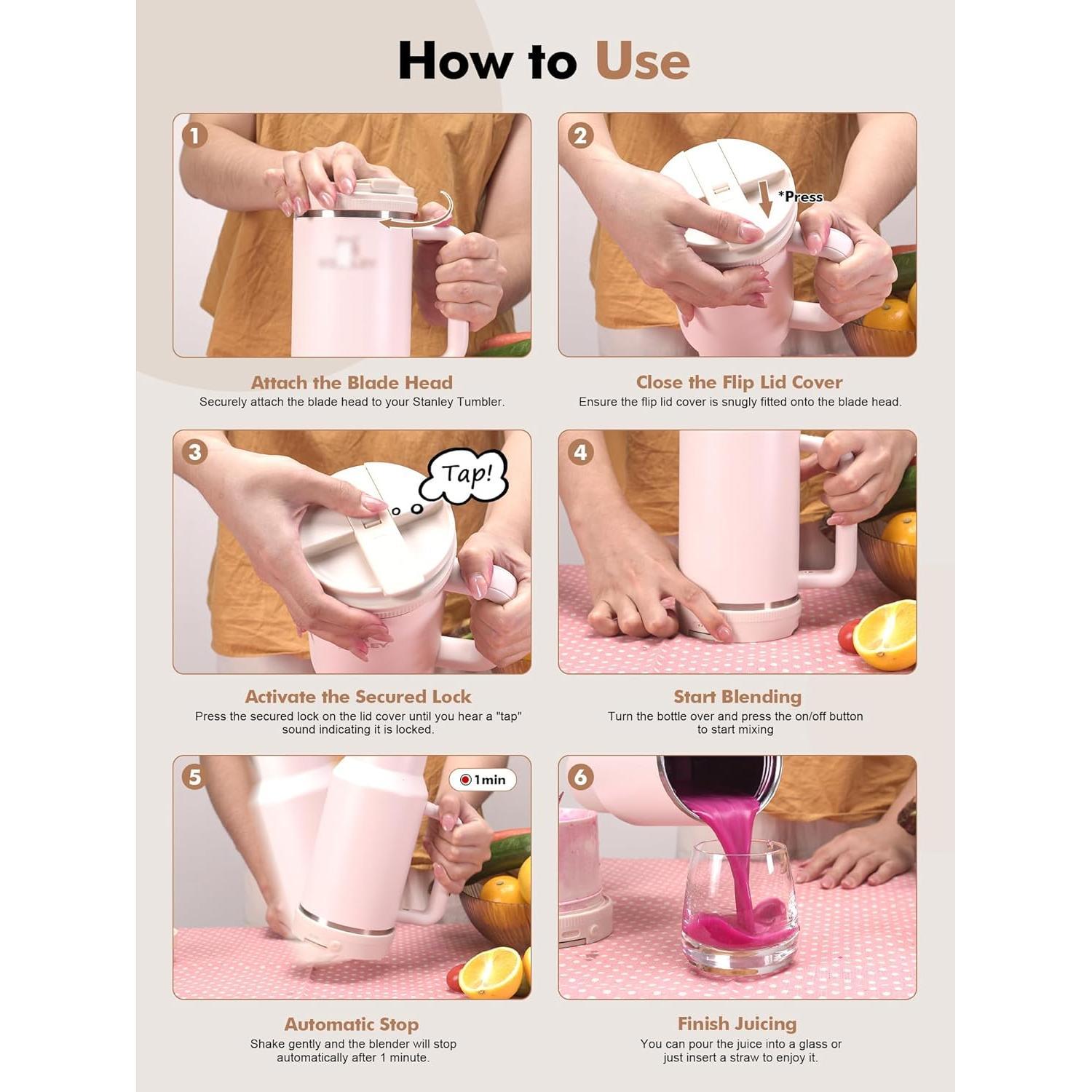 Tapa de Licuadora Portátil YAMTO para Stanley Quencher 40oz