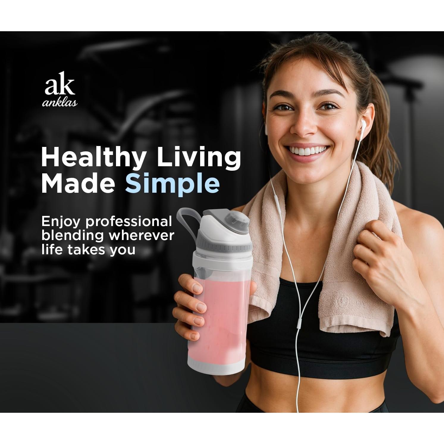 Licuadora Portátil AK ANKLAS 700ml USB 6 Cuchillas Acero Inoxidable