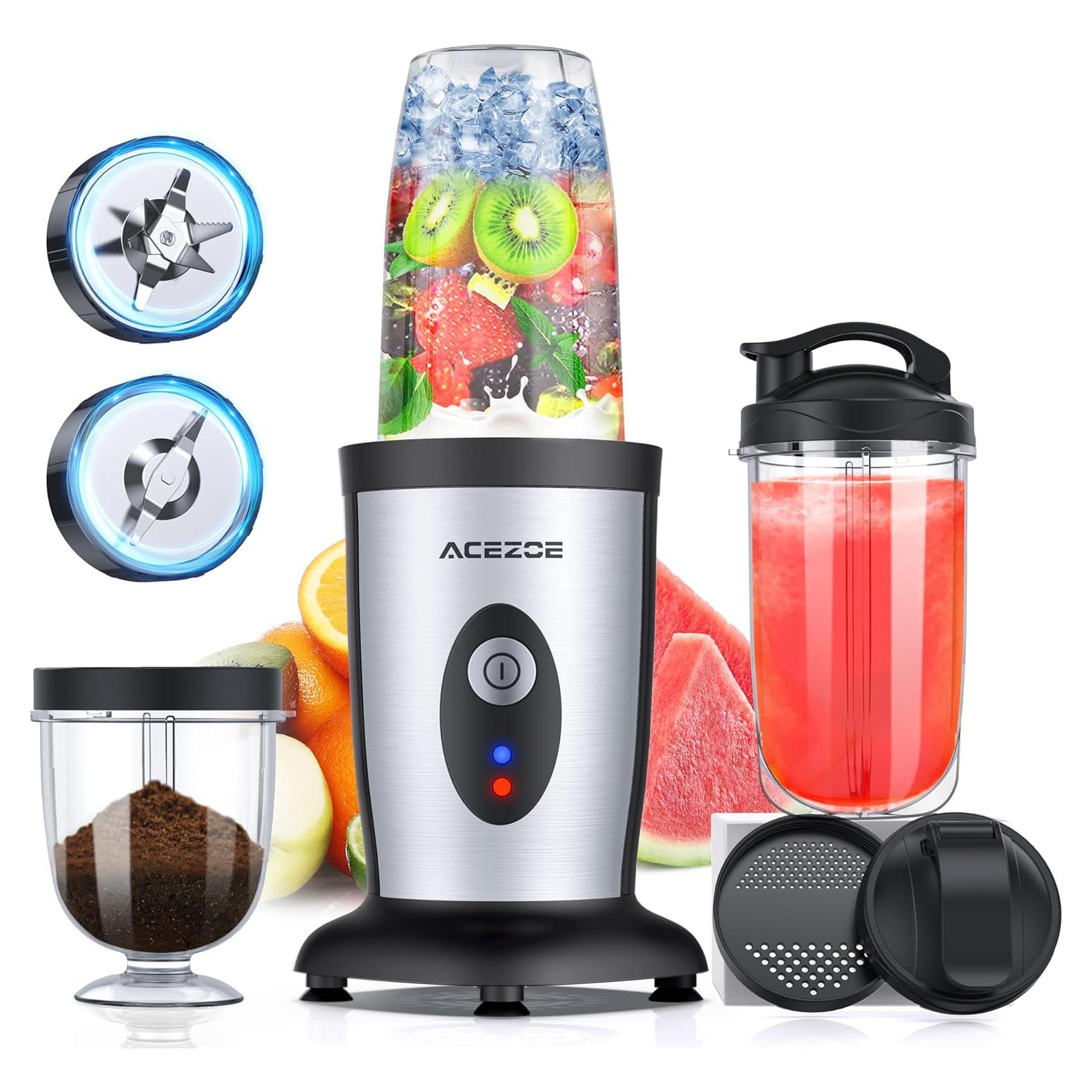 Batidora de Smoothies Acezoe 850W 6-hojas 2x500ml Botellas