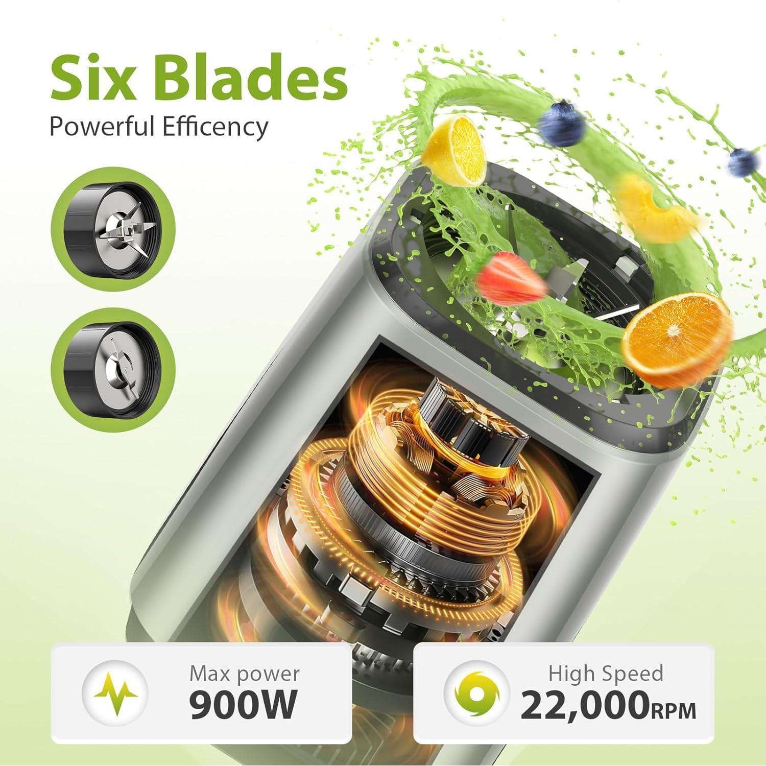 Batidora de Smoothie Genérico 900W con 3 Tazas Portátiles