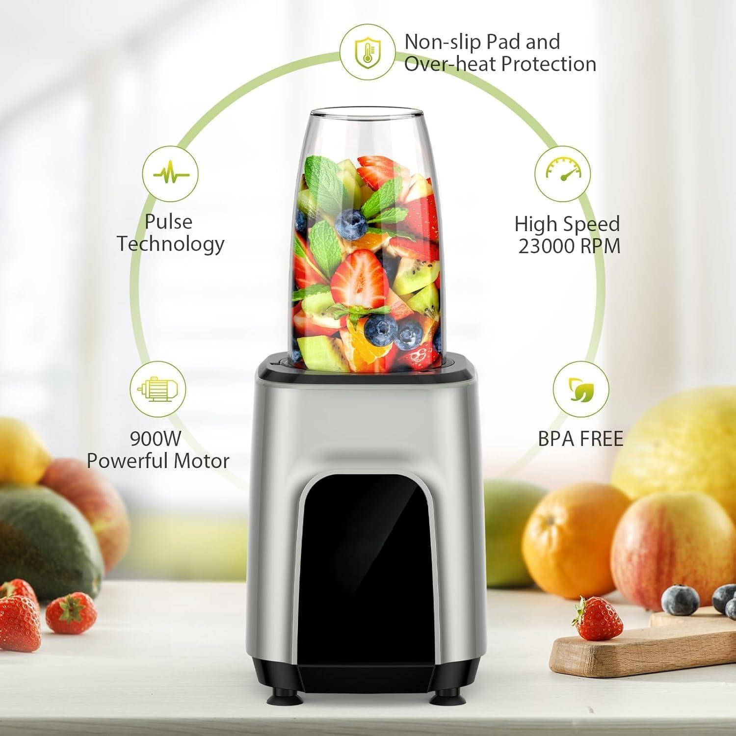 Batidora de Smoothie Genérico 900W con 3 Tazas Portátiles
