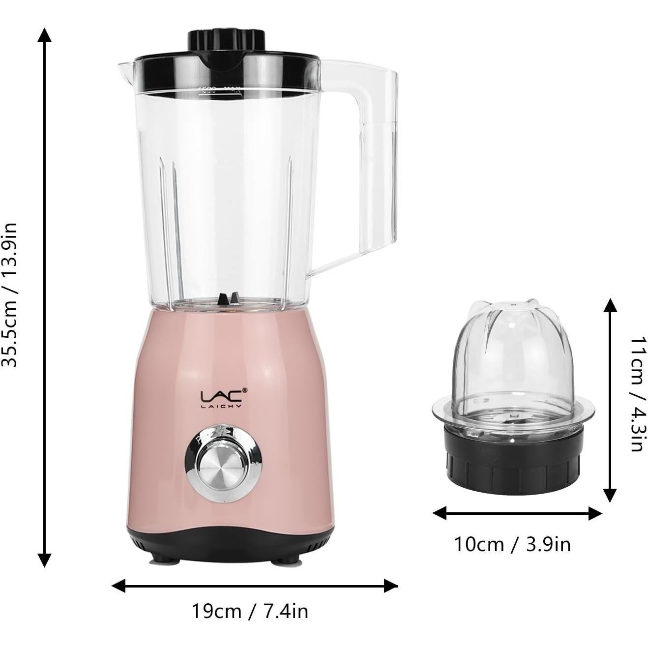 Licuadora Personal LAC LAICHY 300W Rosa 1500ml con Molinillo