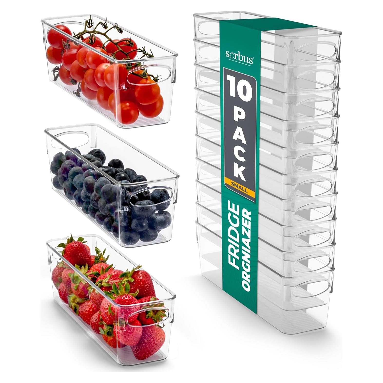 Set de 10 Contenedores Plásticos Transparentes Sorbus 24.1x7.6x7.6cm