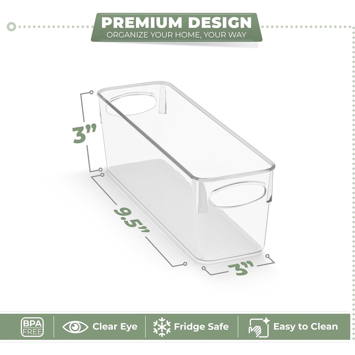Set de 10 Contenedores Plásticos Transparentes Sorbus 24.1x7.6x7.6cm