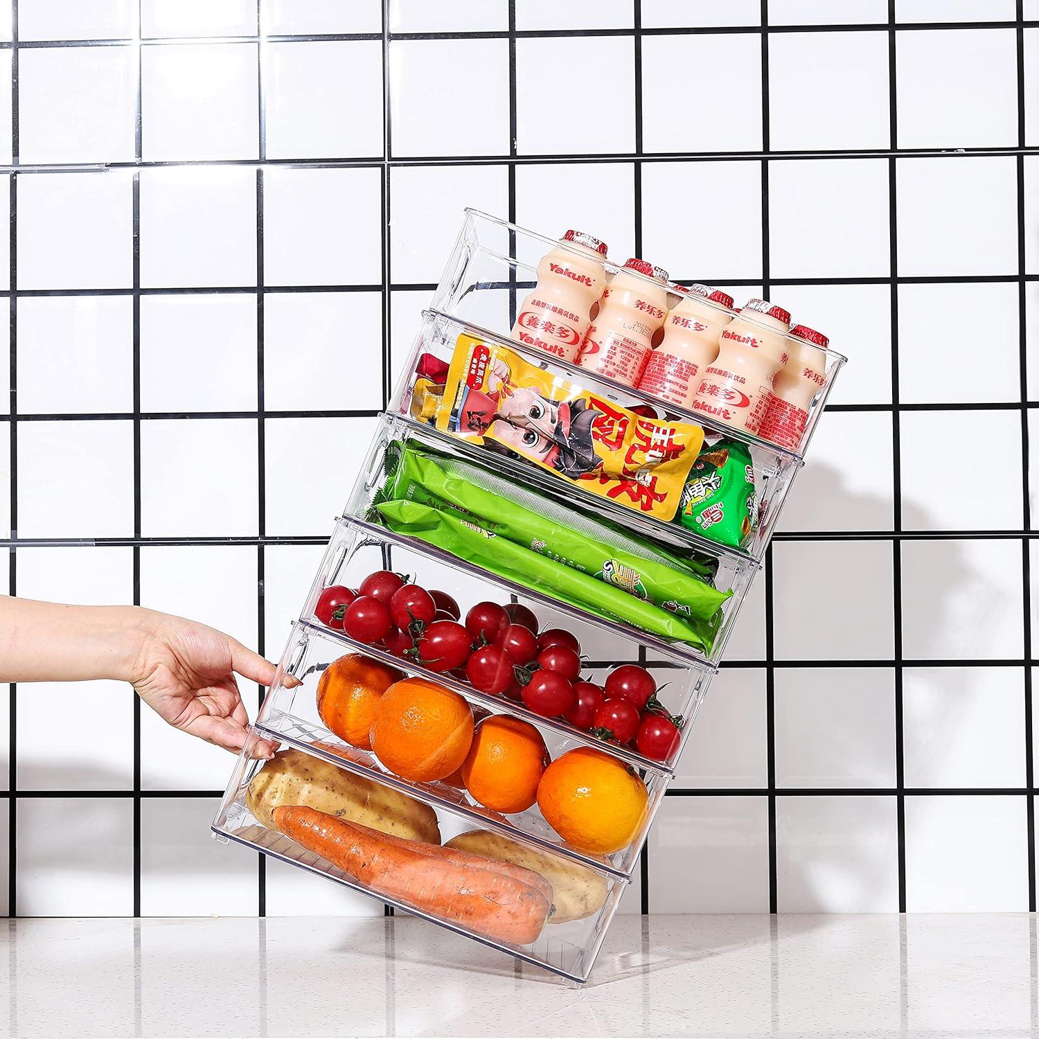 Juego de 4 Organizadores de Plástico Transparente SuoXing 25.4x14.99x7.11 cm