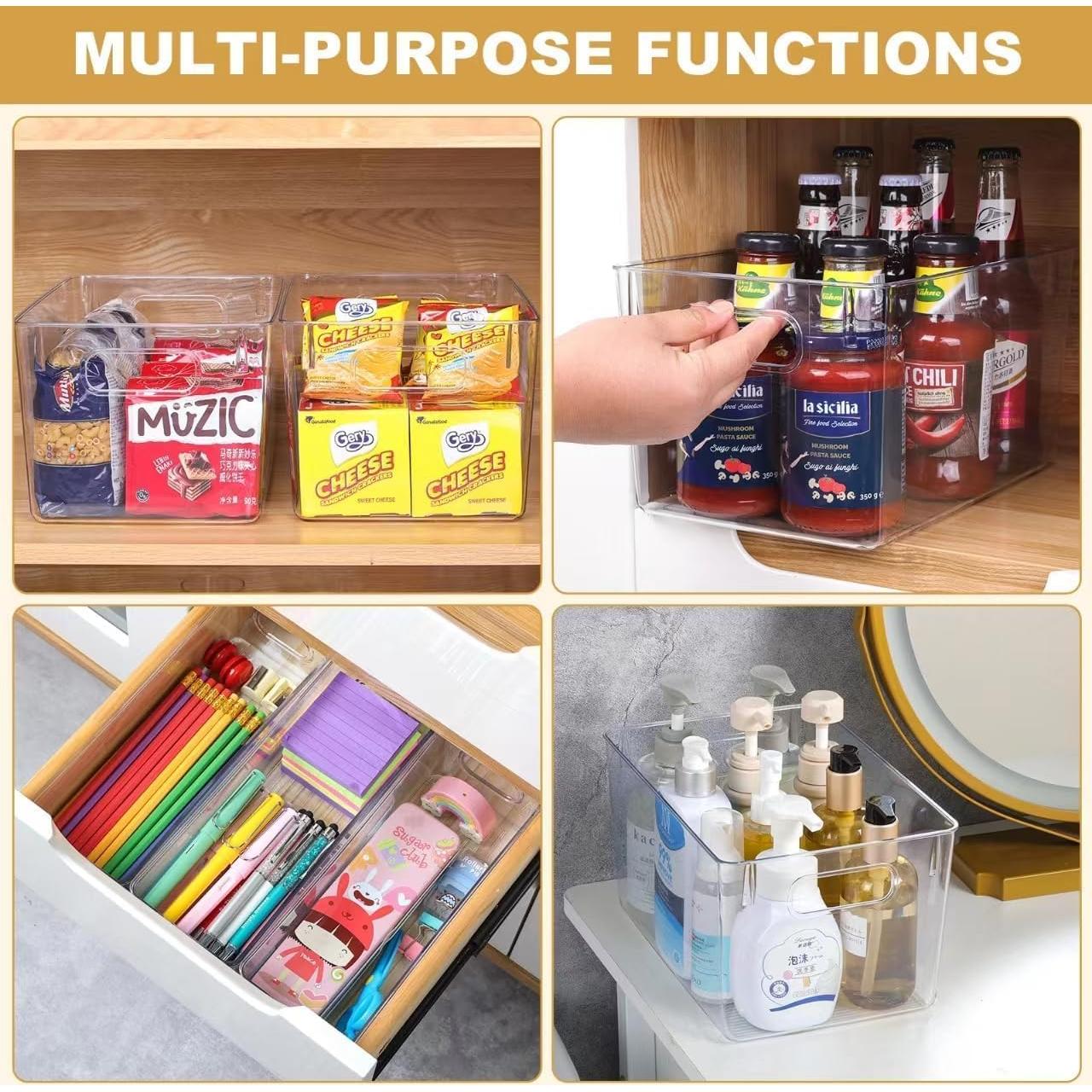 Juego de 8 Contenedores de Almacenamiento Plástico Transparente