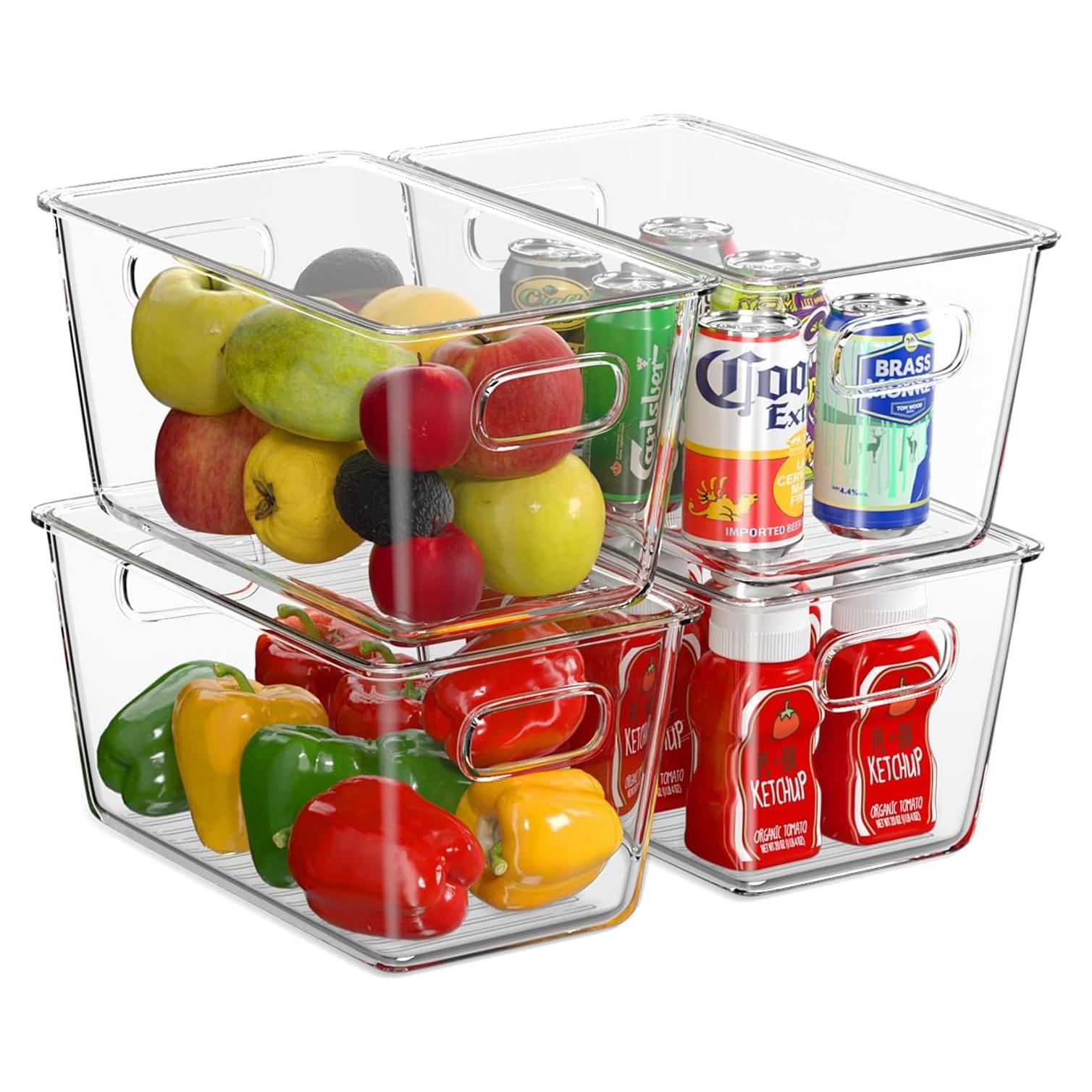 Paquete de 4 Contenedores de Almacenamiento Plástico Transparentes