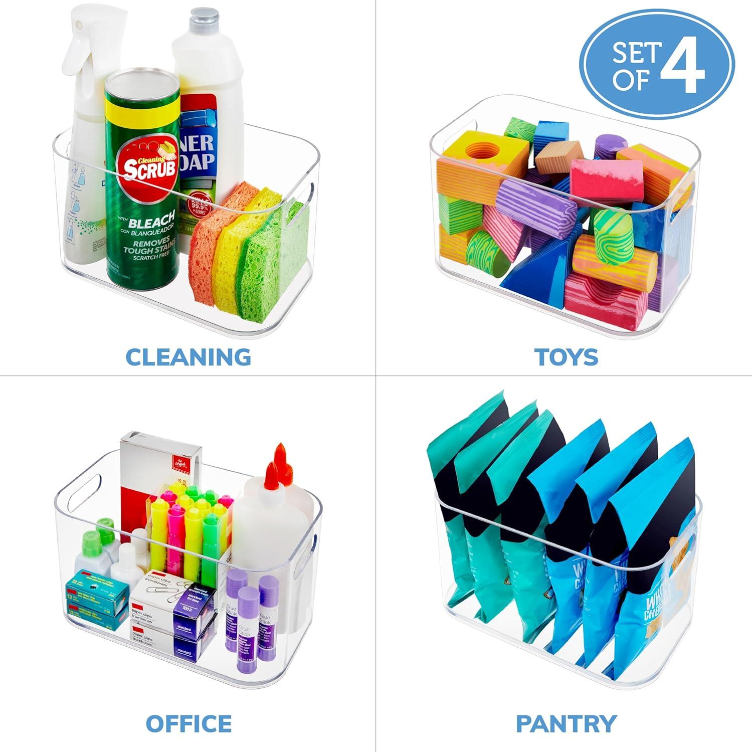 STORi Organizador de Despensa Abierto Claro - Juego de 4