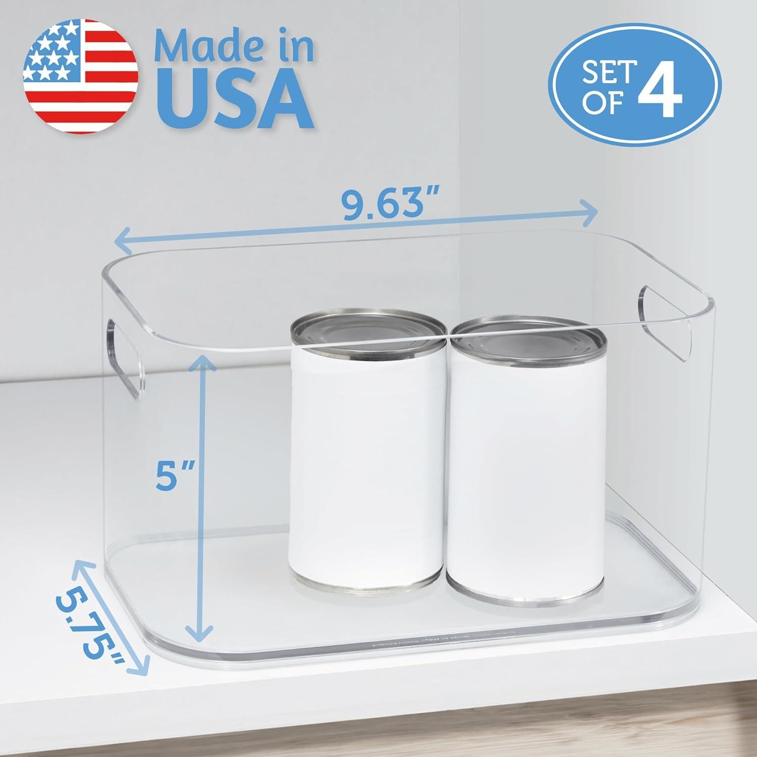 STORi Organizador de Despensa Abierto Claro - Juego de 4