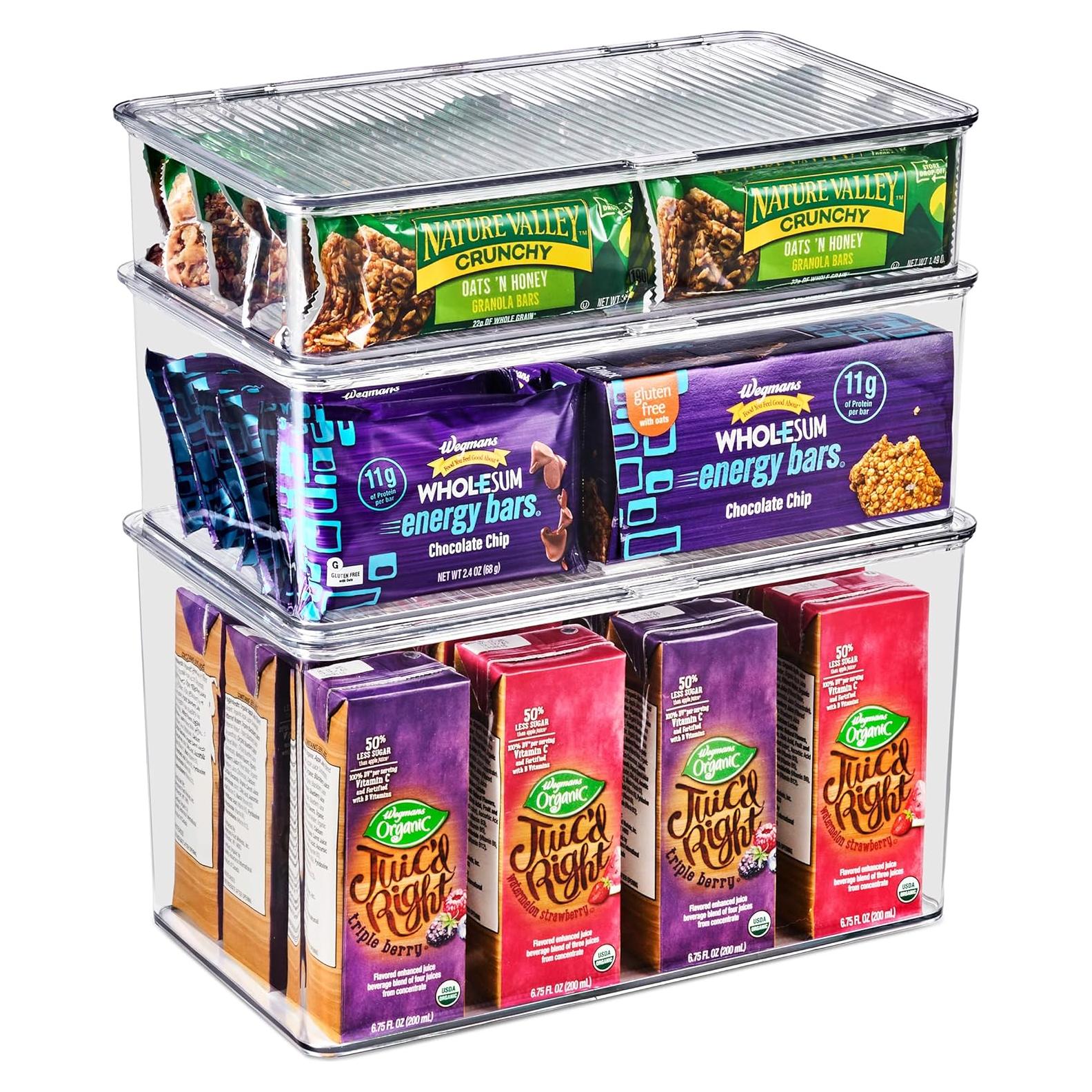 Contenedores de Almacenamiento Sorbus 3 Piezas Transparentes