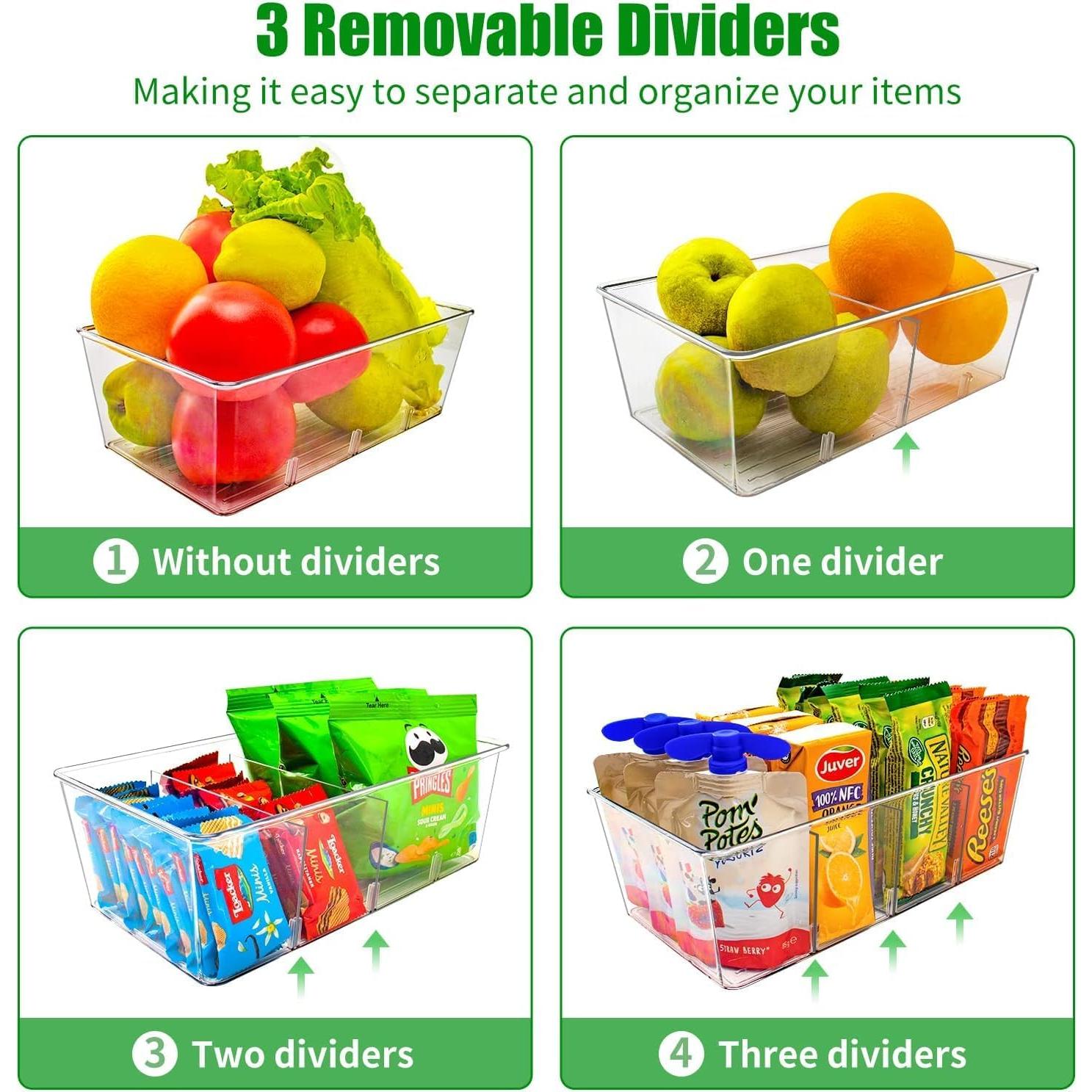 Cajas de Almacenamiento Transparentes MERATIA 4 Pcs con Divisores