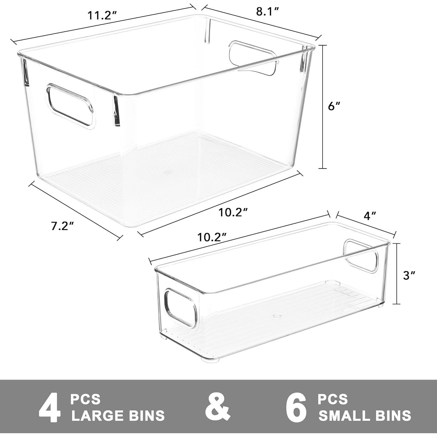 Set de 10 Contenedores de Almacenamiento Tiawudi - 4 Grandes y 6 Pequeños