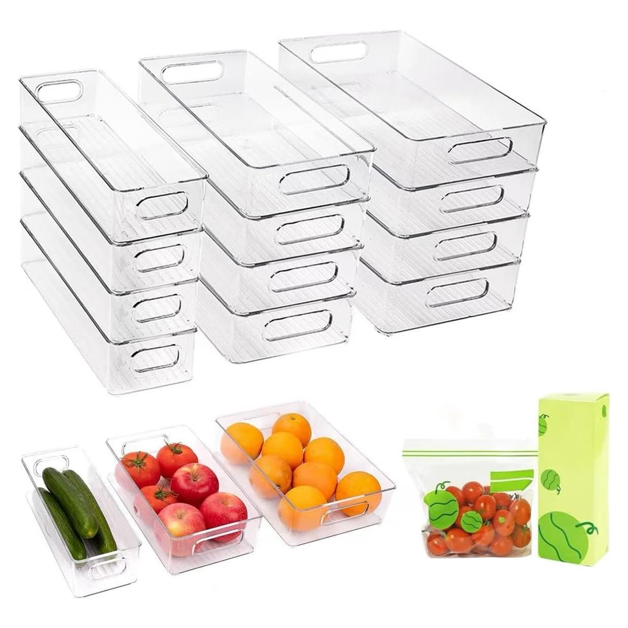 Paquete de 12 Contenedores Organizadores Transparentes ZHOHO