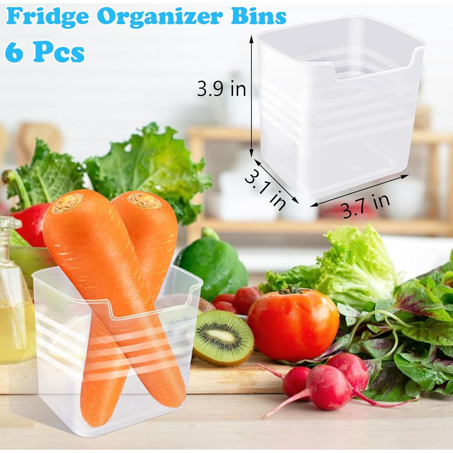 6 Organizadores de Refrigerador Szsrcywd 591 ml Transparentes