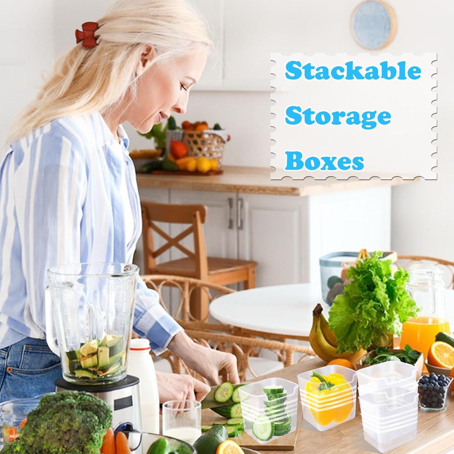 6 Organizadores de Refrigerador Szsrcywd 591 ml Transparentes