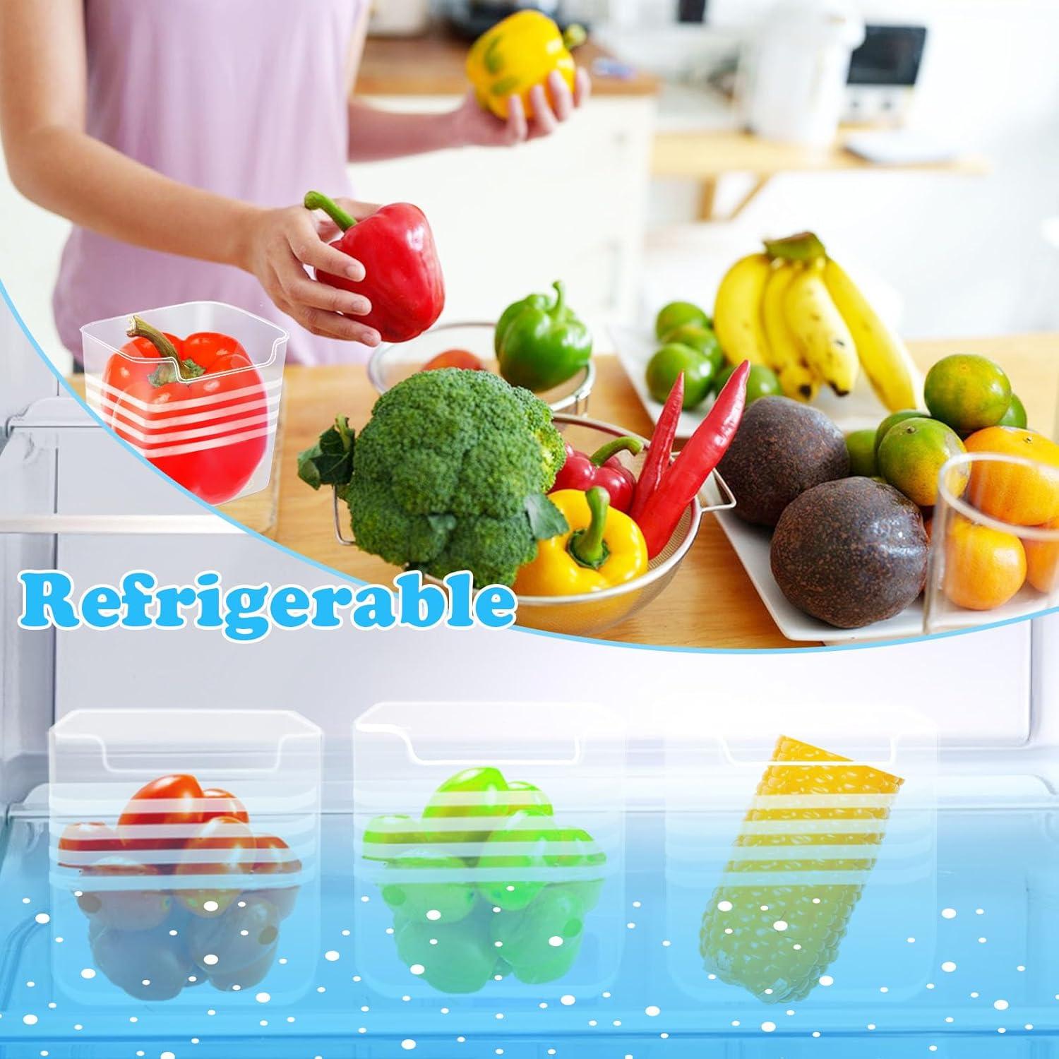 6 Organizadores de Refrigerador Szsrcywd 591 ml Transparentes