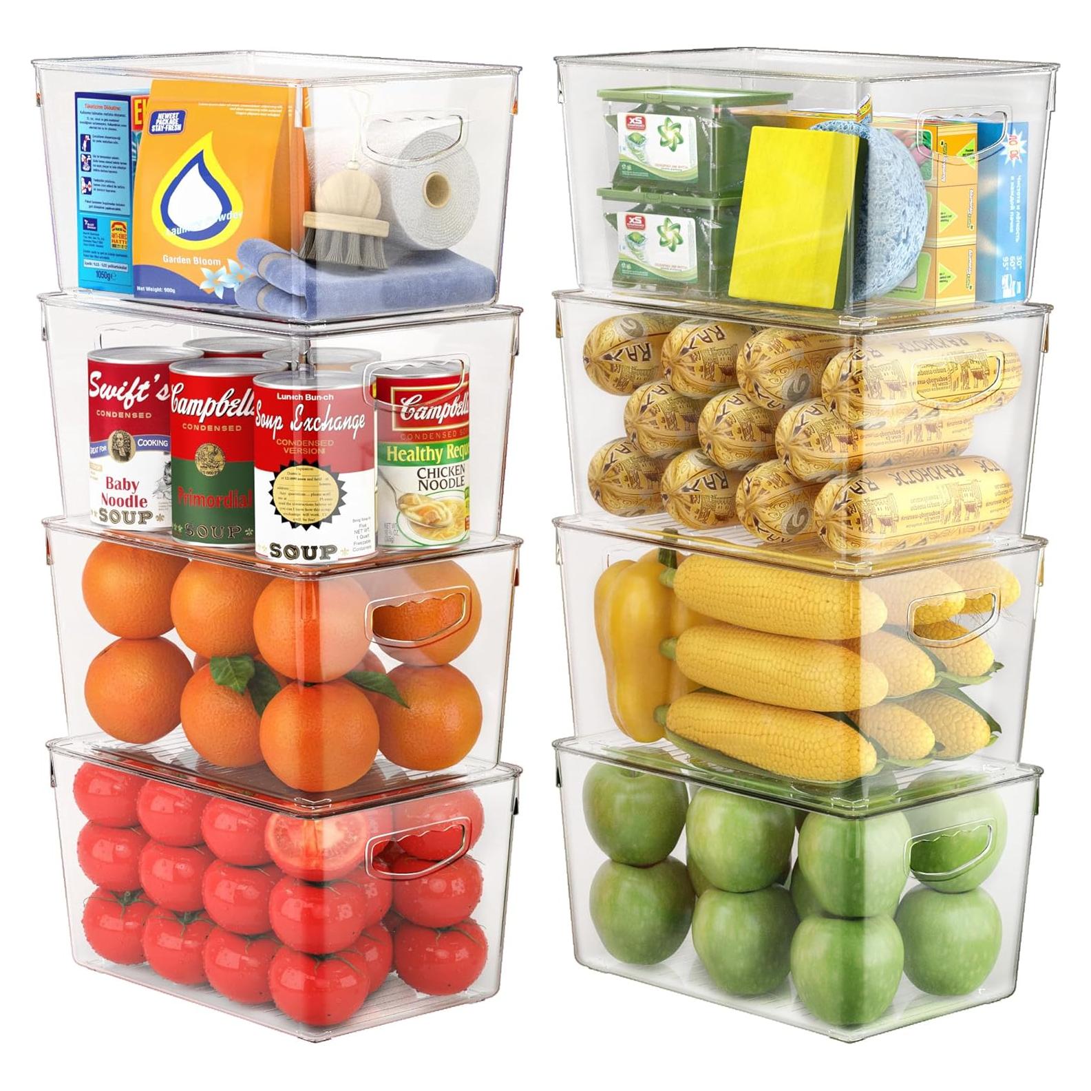 Contenedores de Almacenamiento Transparentes Theaoo - 8 Piezas 28x19x15 cm