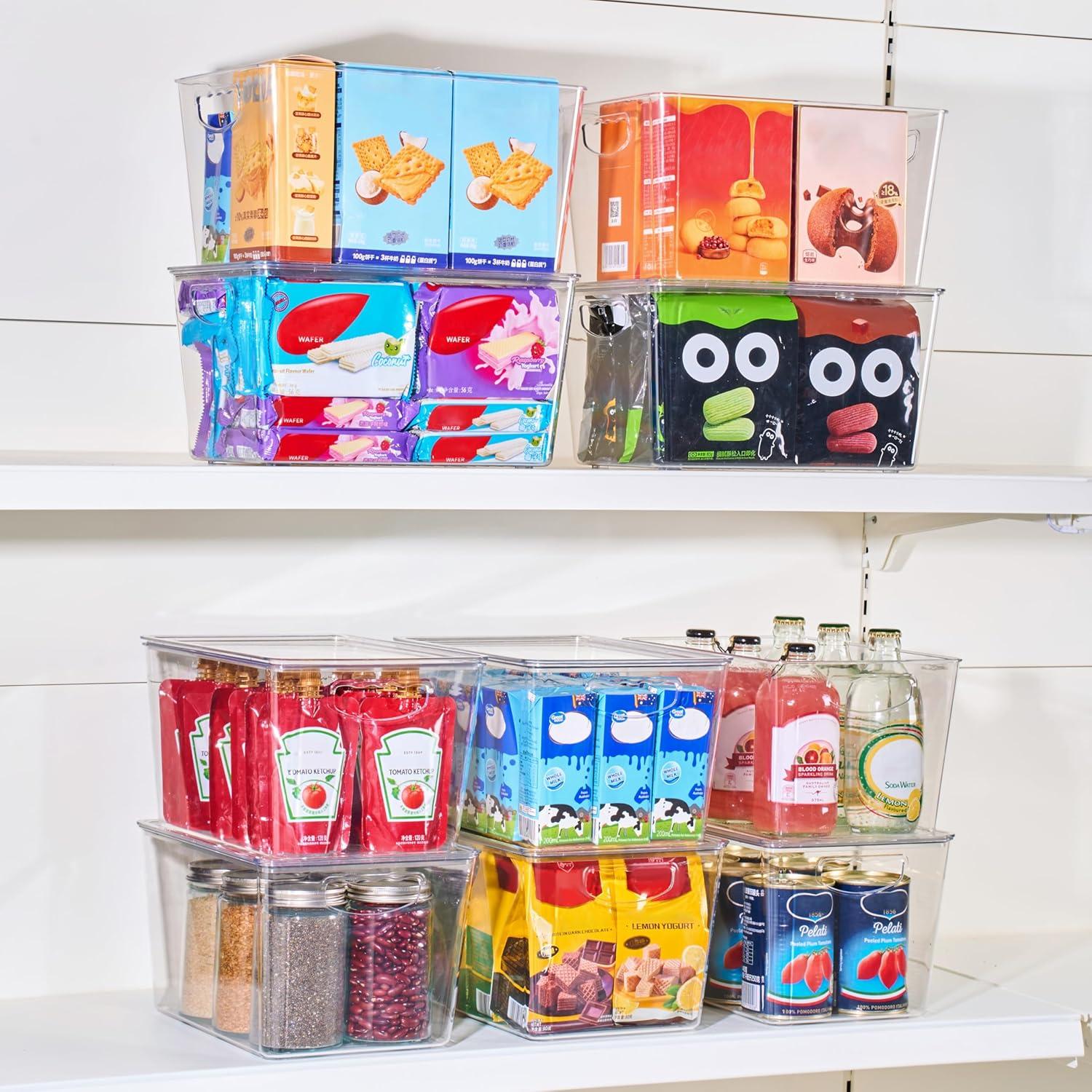 Contenedores de Almacenamiento Transparentes Theaoo - 8 Piezas 28x19x15 cm