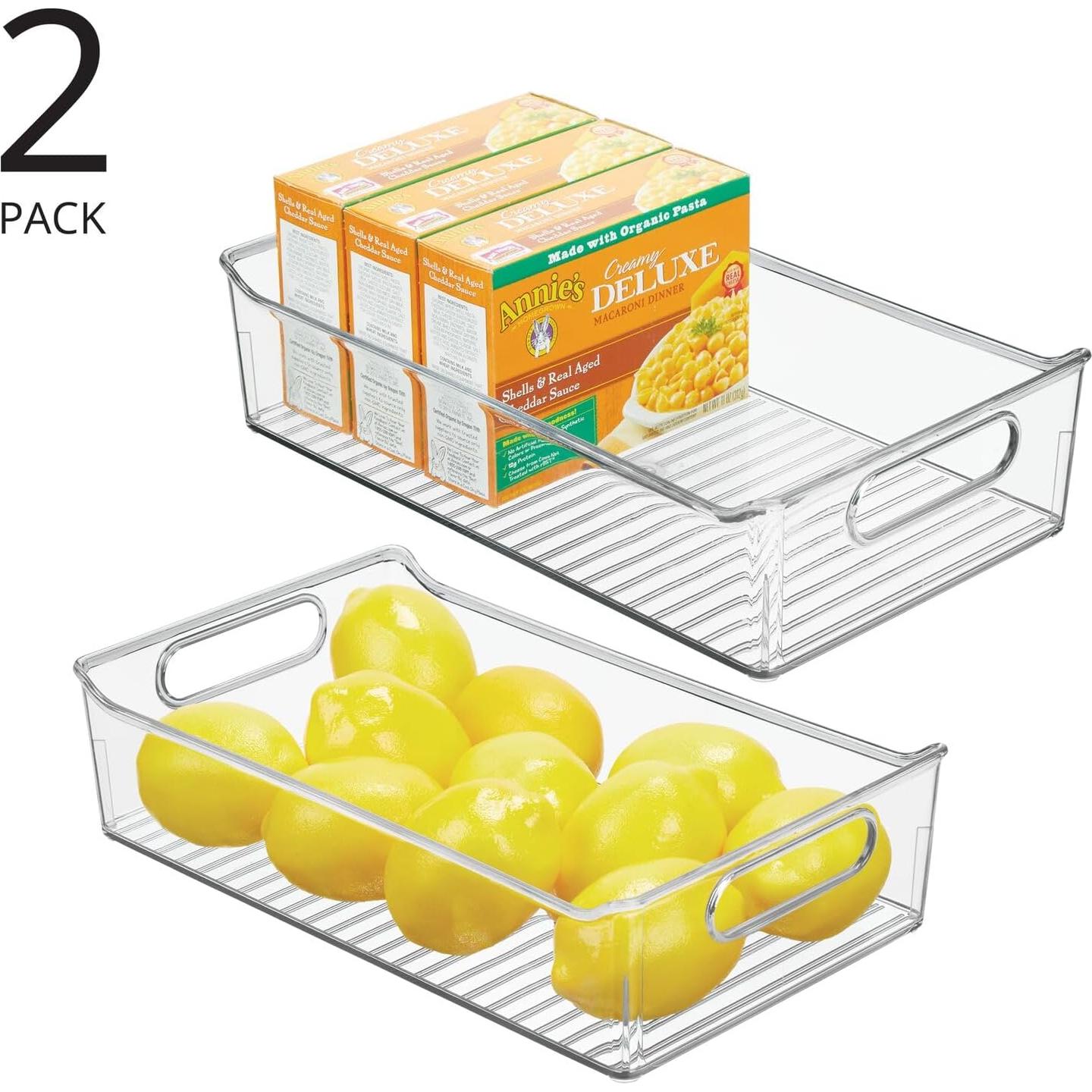 Contenedores de Plástico mDesign para Cocina - 2 Paquete