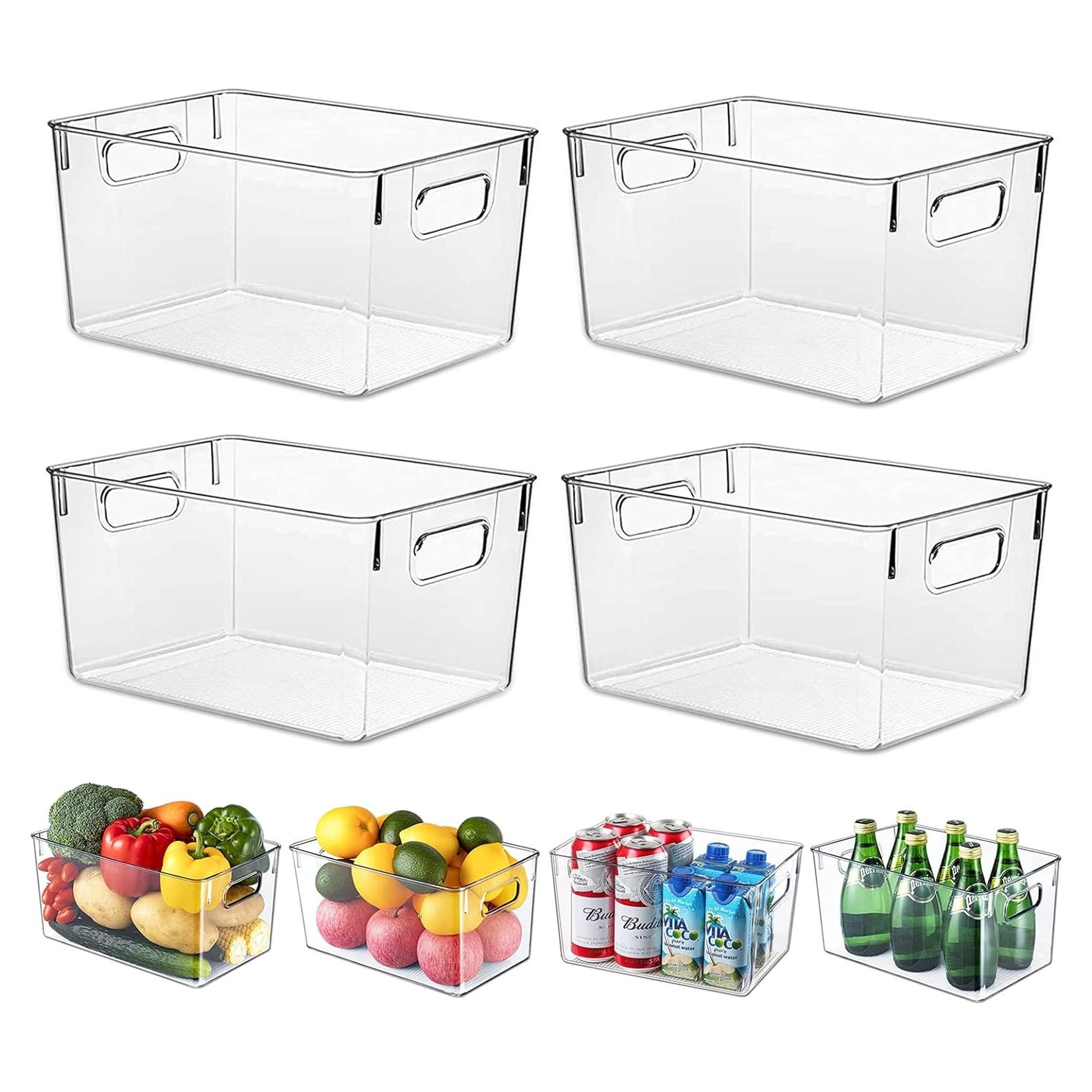 Juego de Organizadores de Nevera KJIXYUNG 6 Cajas Transparentes 29.2x20.3x15.2cm