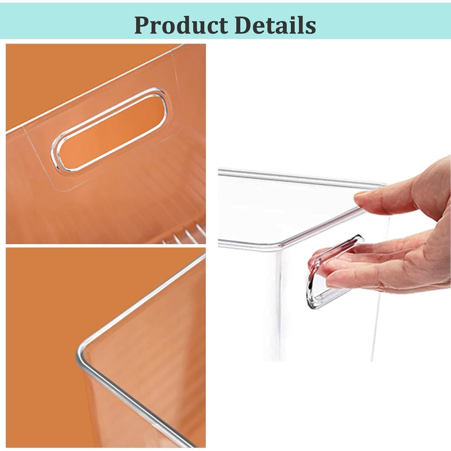 Juego de Organizadores de Nevera KJIXYUNG 6 Cajas Transparentes 29.2x20.3x15.2cm