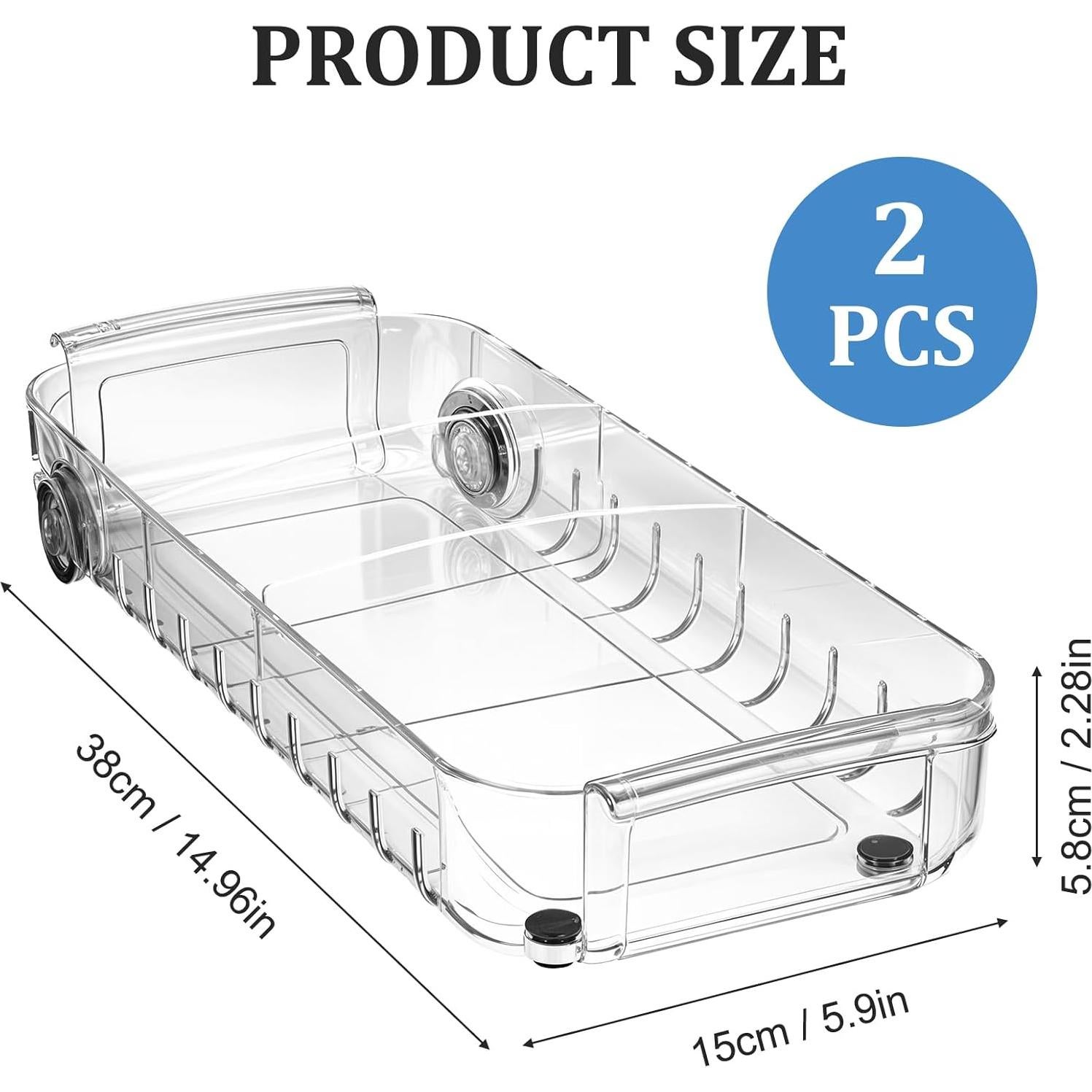 Organizador de Cajón de Refrigerador Maquita 2 Pcs Transparente