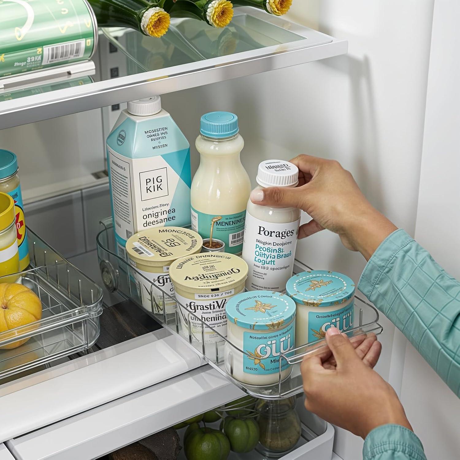 Organizador de Cajón de Refrigerador Maquita 2 Pcs Transparente