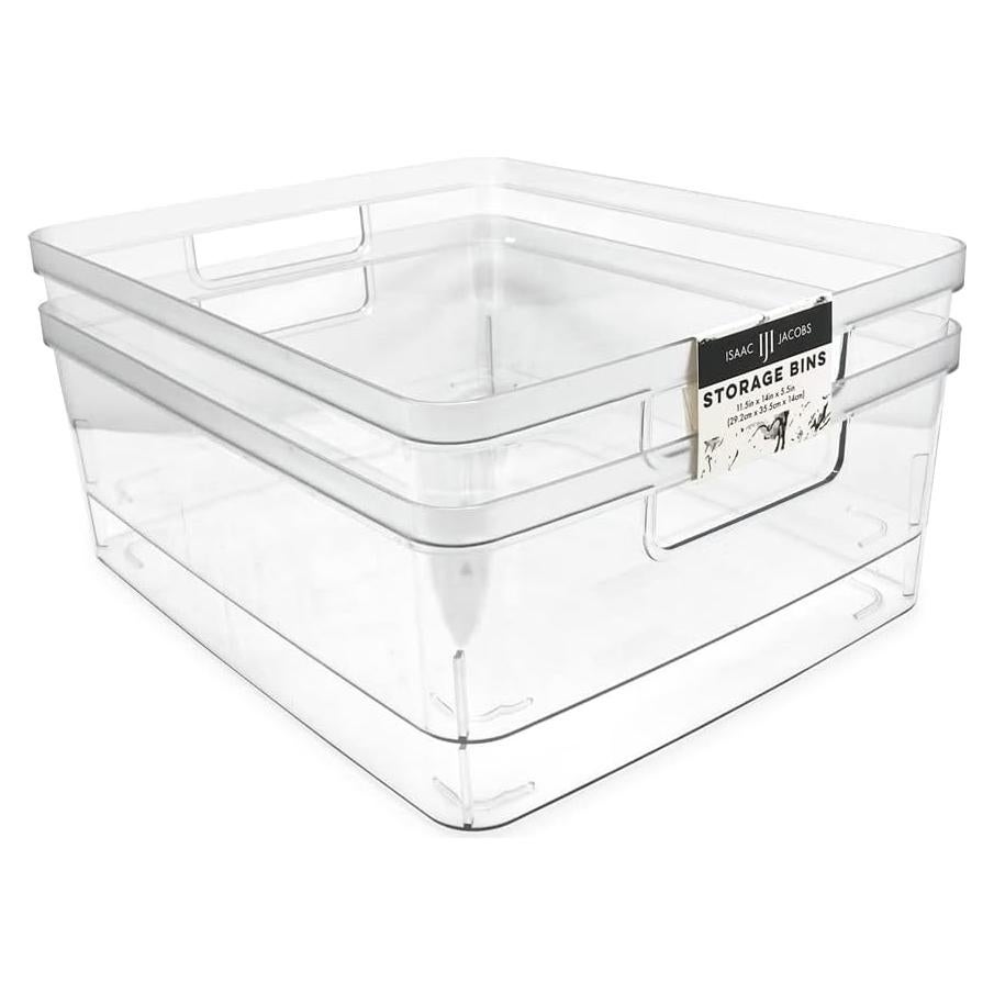 Juego de 2 Contenedores de Almacenamiento Transparentes Isaac Jacobs 11.5L