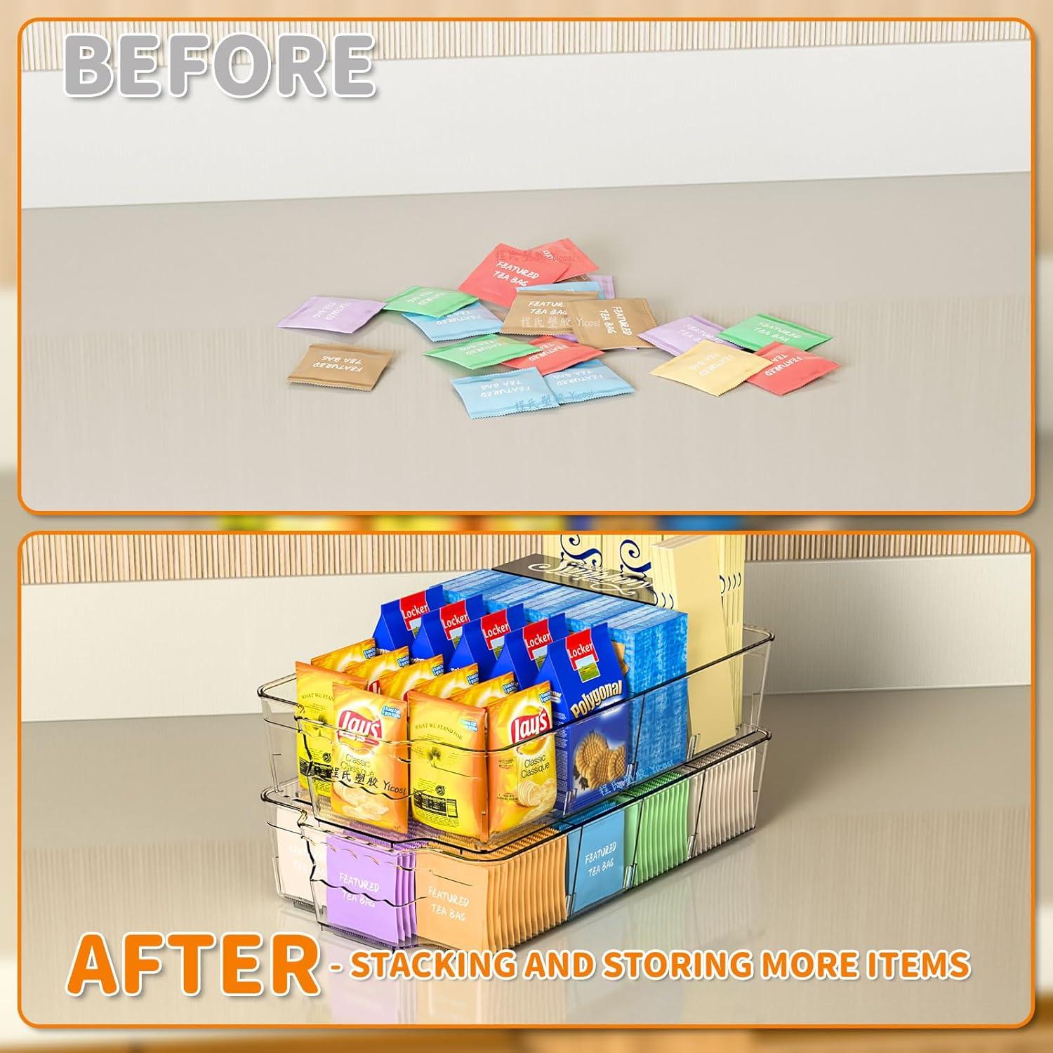 Organizadores de Despensa Yieach 4 Piezas Apilables 10 Tazas