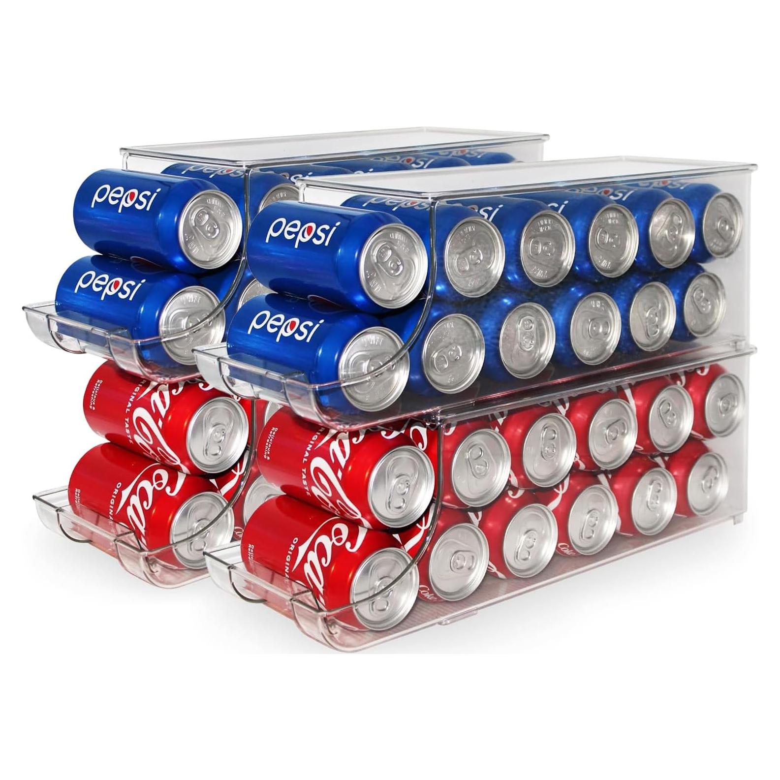 Organizador de Latas de Soda ShelfShaper, Apilable, 4 Piezas