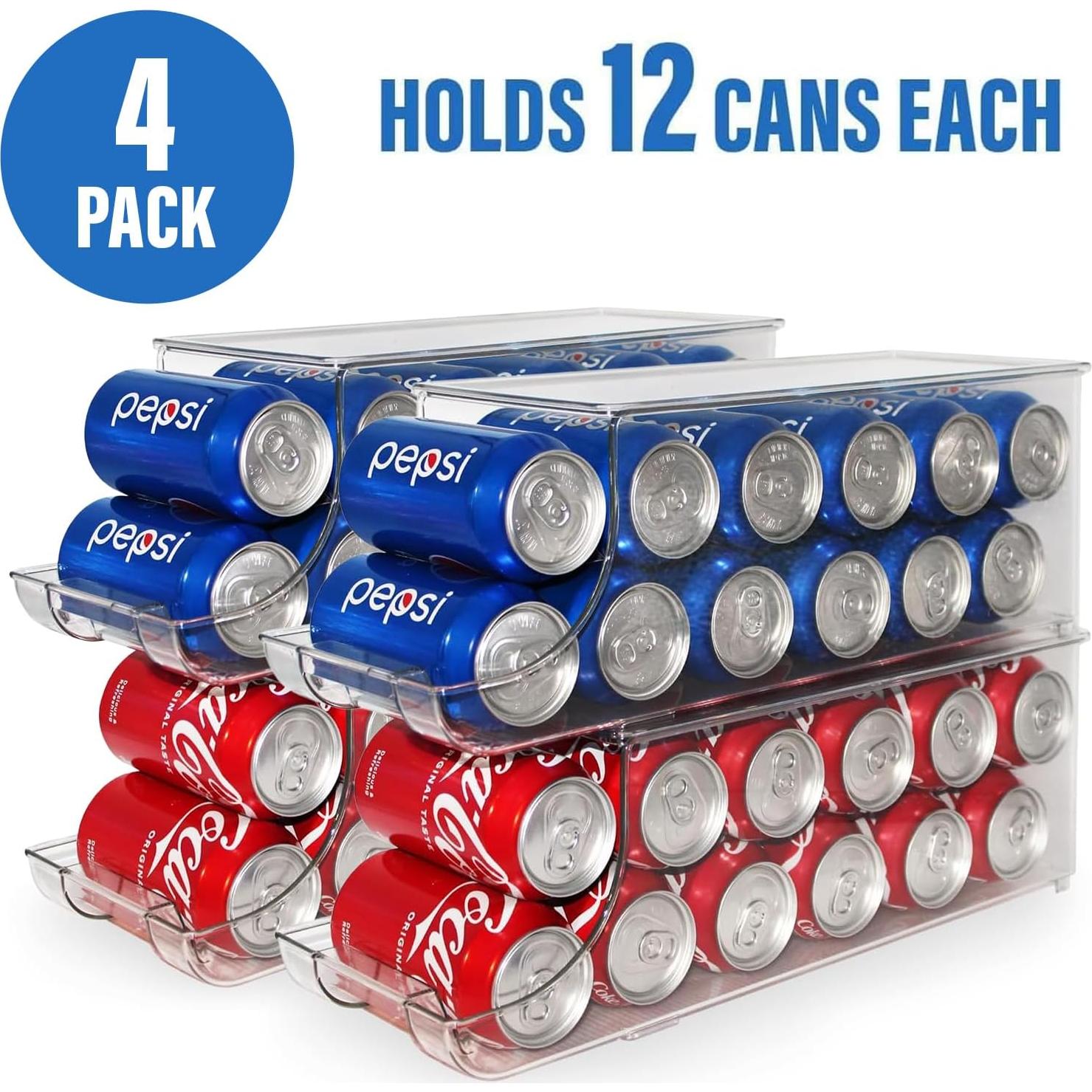 Organizador de Latas de Soda ShelfShaper, Apilable, 4 Piezas