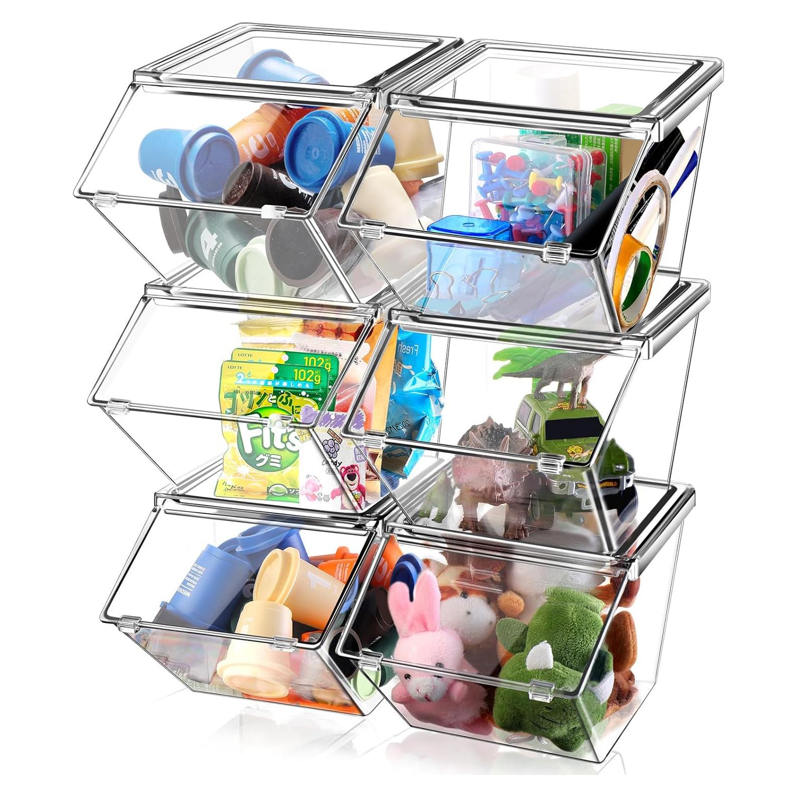 Contenedores de Almacenamiento Plástico Transparente Yerliker 6 Pcs