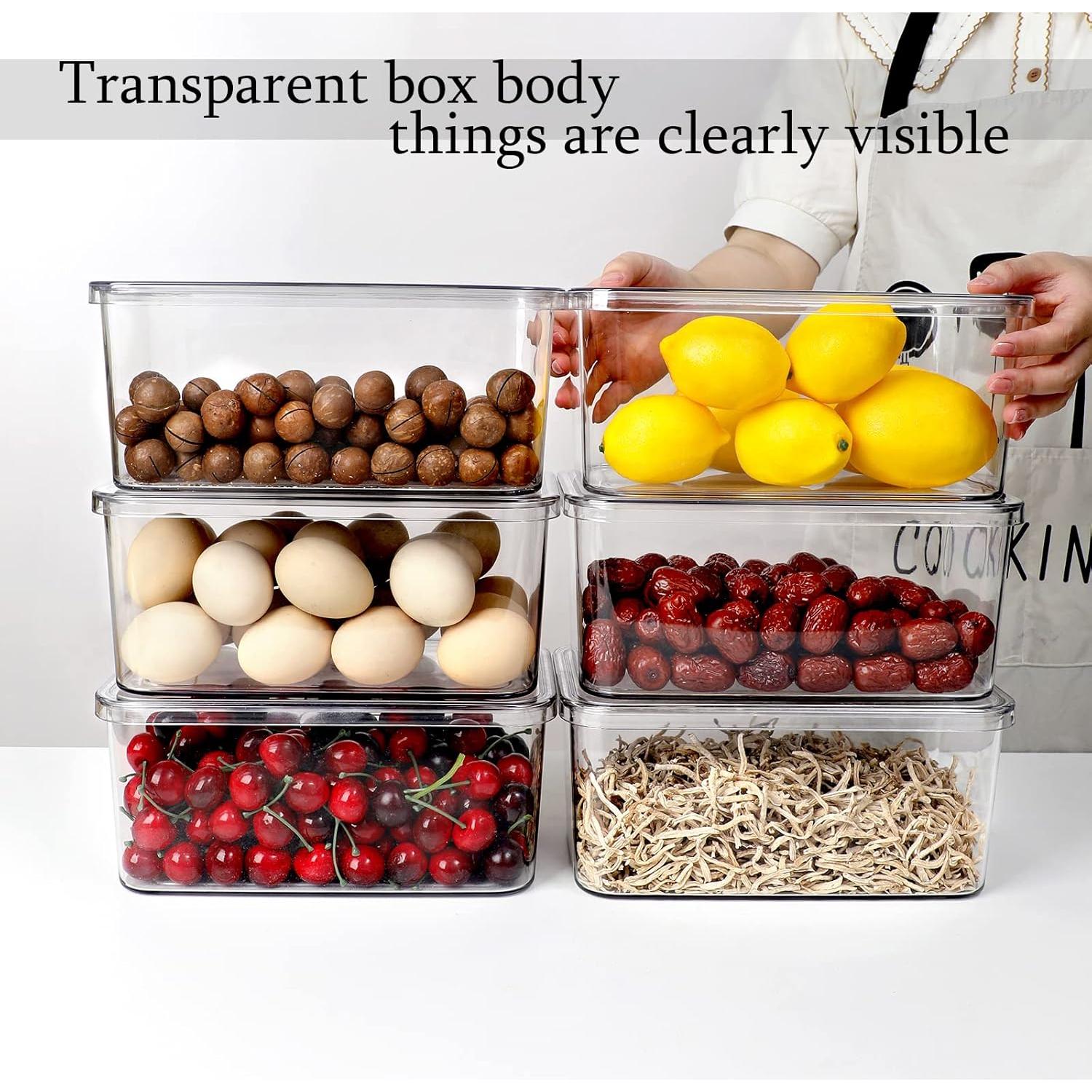 Cajas de Almacenamiento Transparentes SGOOSTOOD 4 Piezas 25.3x15x10.8cm