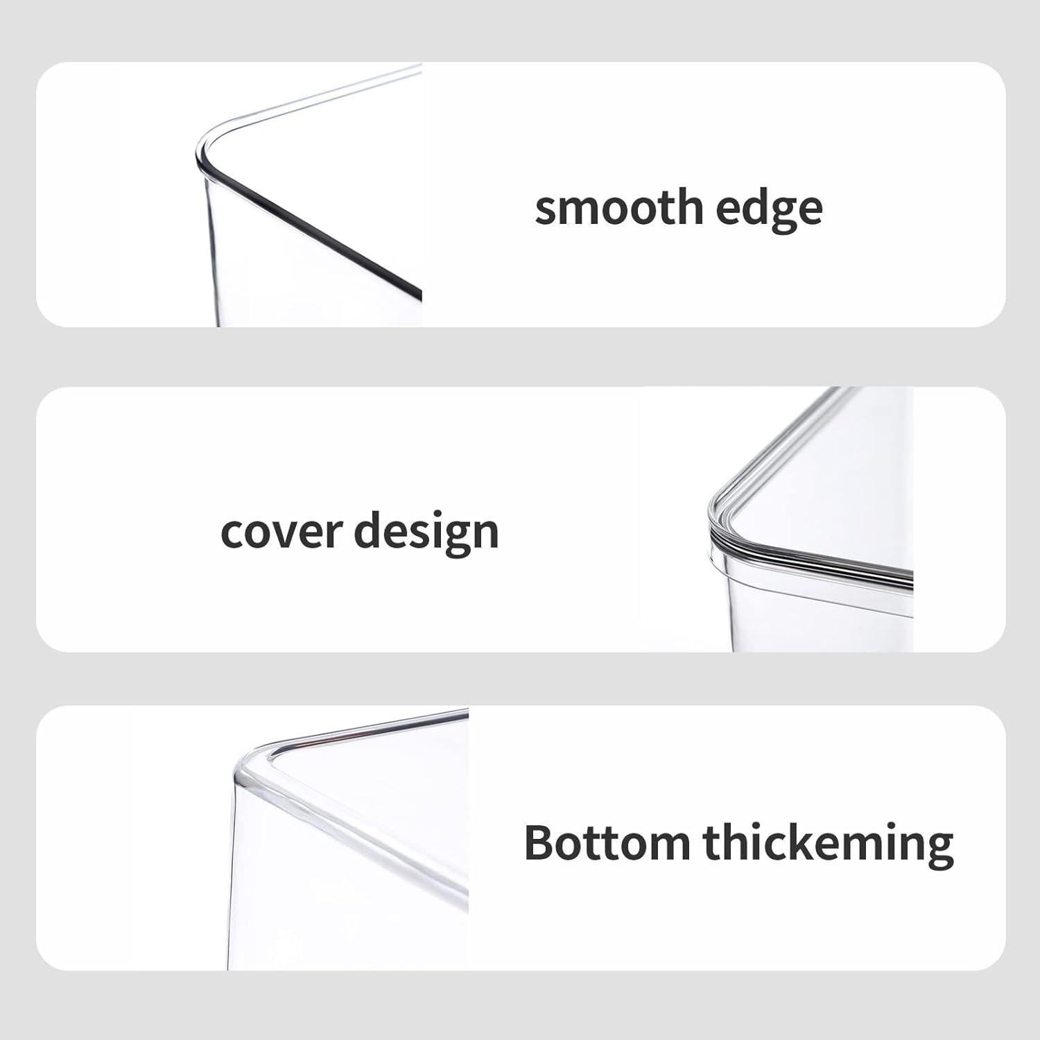 Cajas de Almacenamiento Transparentes SGOOSTOOD 4 Piezas 25.3x15x10.8cm