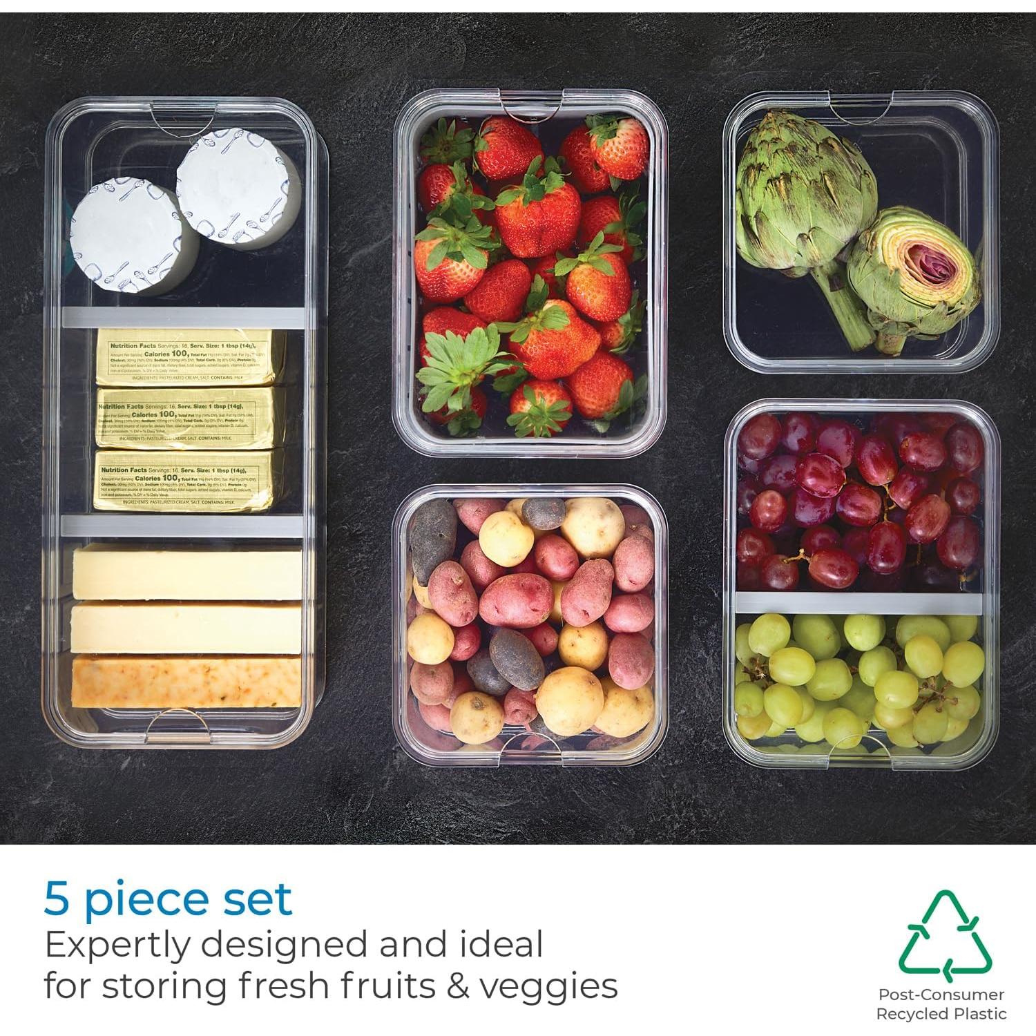 Juego de 5 Contenedores de Plástico iDesign Crisp para Refrigerador