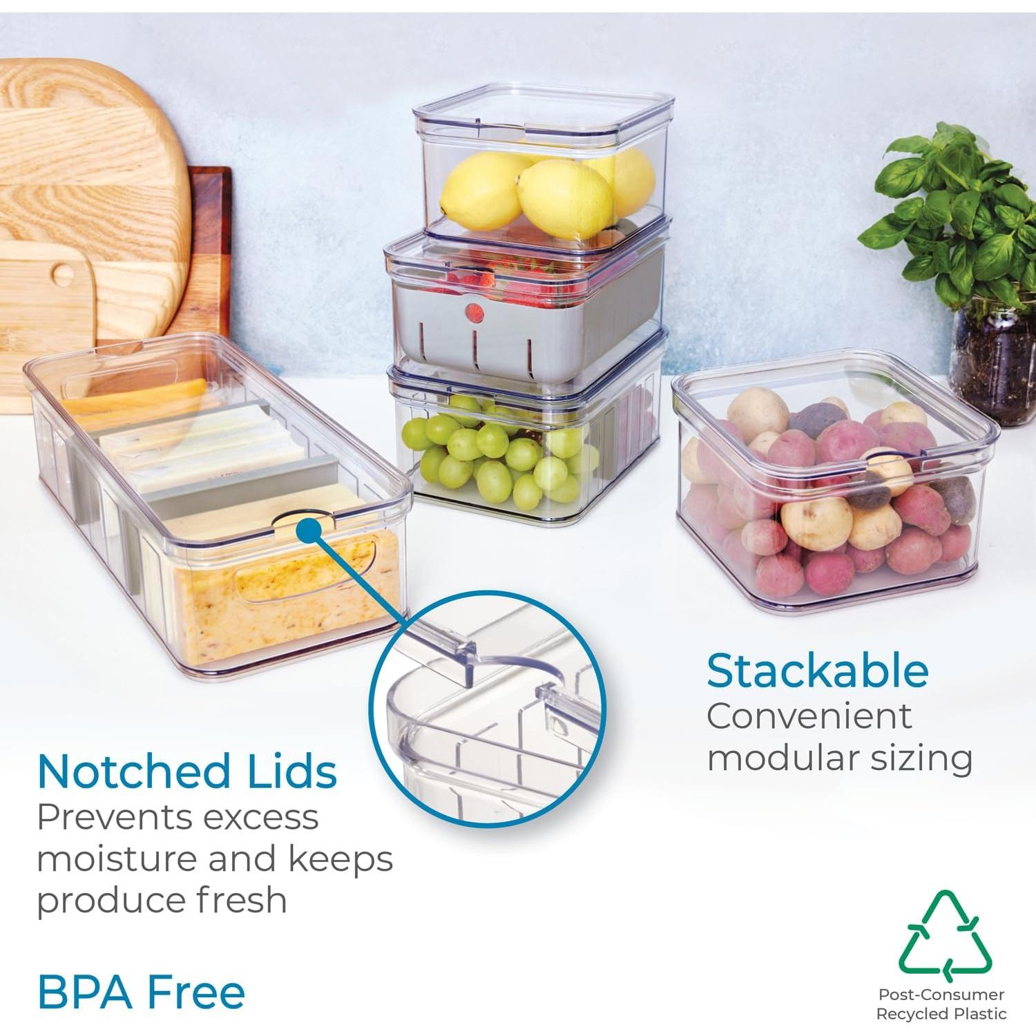 Juego de 5 Contenedores de Plástico iDesign Crisp para Refrigerador