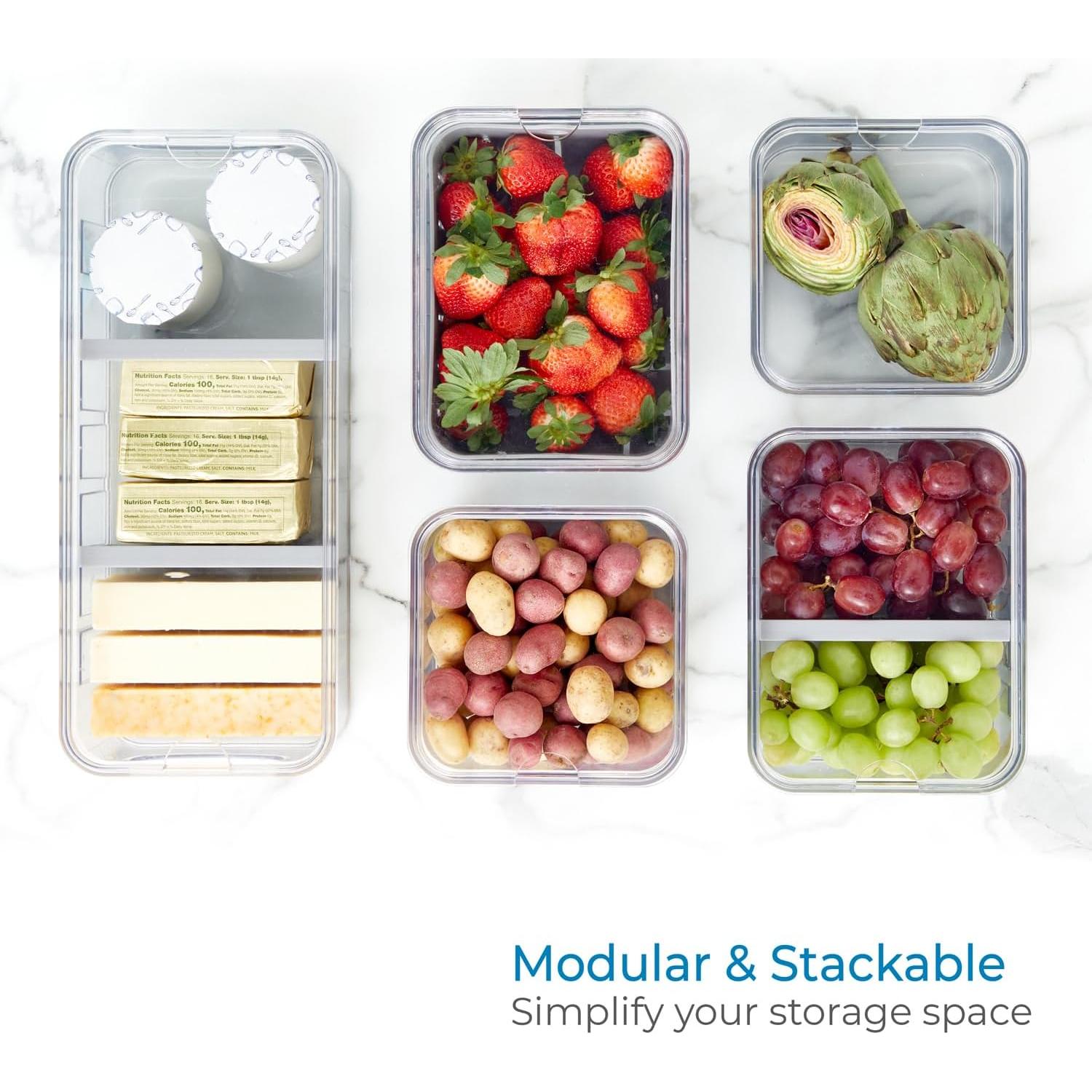 Juego de 5 Contenedores de Plástico iDesign Crisp para Refrigerador