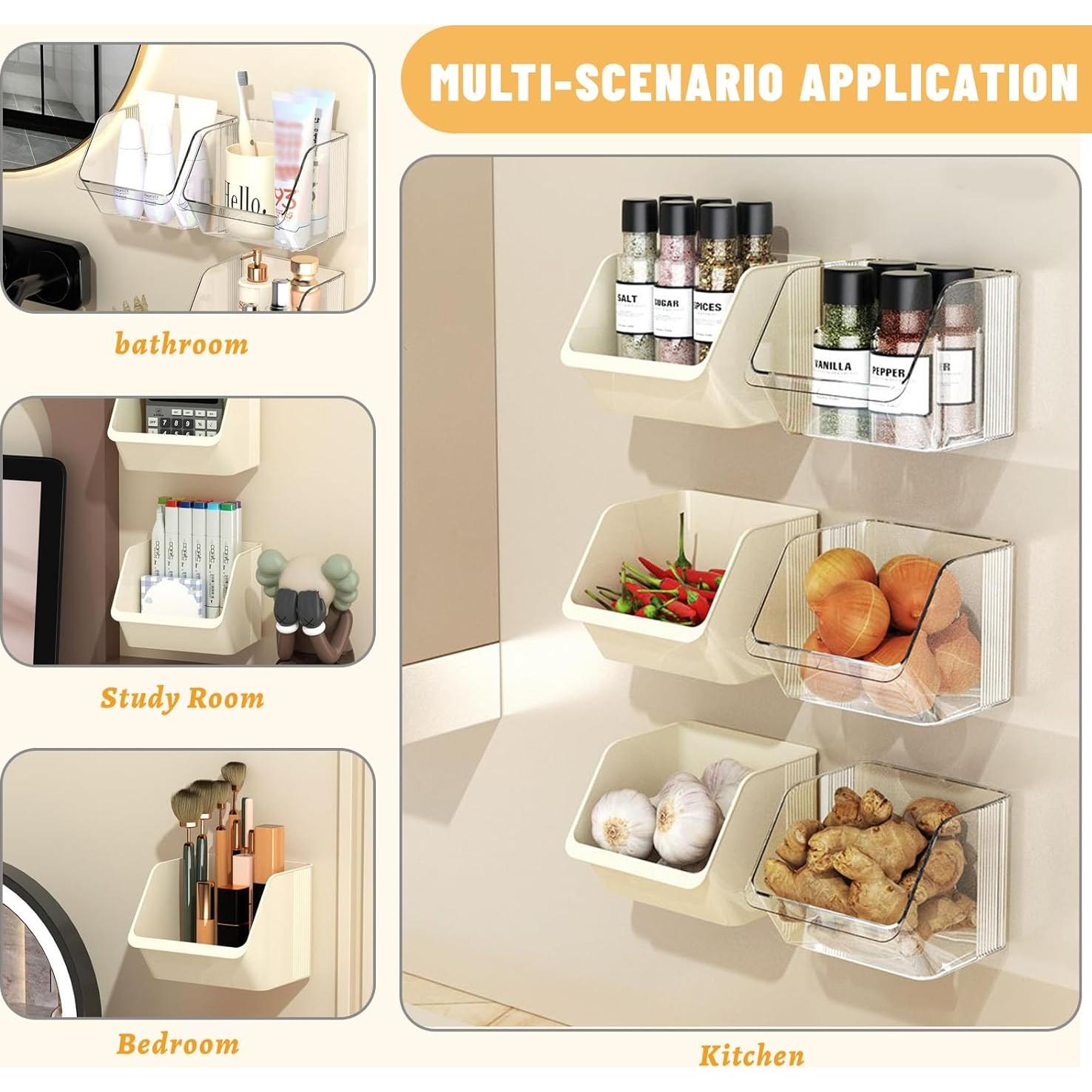 3 Organizadores de Almacenamiento de Pared MdakeGo Transparentes