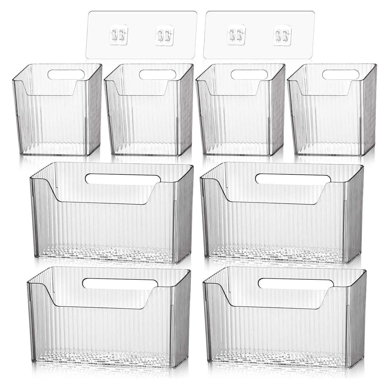 8 Organizadores de Almacenamiento SiliFine 10 cm Transparentes