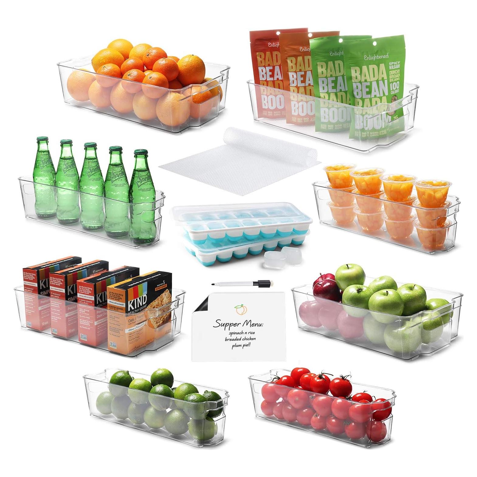 Organizador de Nevera Transparentes 16 Piezas StorageBud