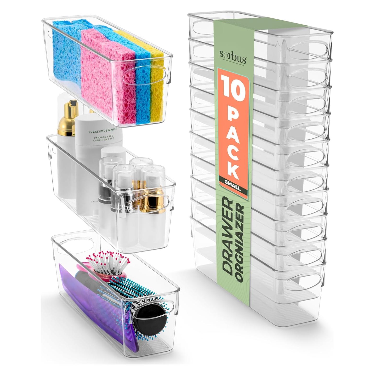 Cajas de Almacenamiento Plástico Transparente Sorbus 10 Unidades