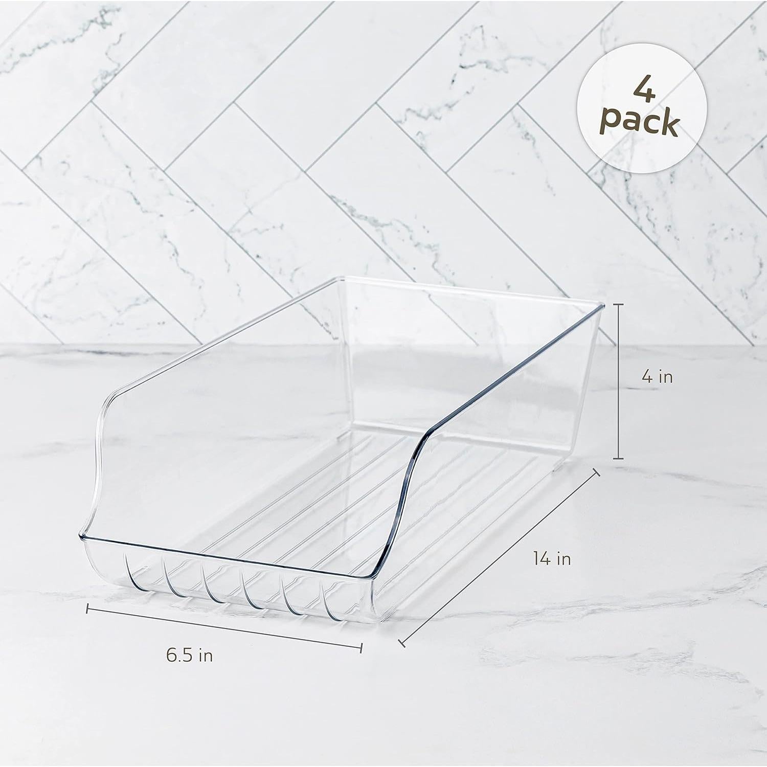 Organizador de Latas Oizeir - Contenedor Plástico Transparente 4 Piezas