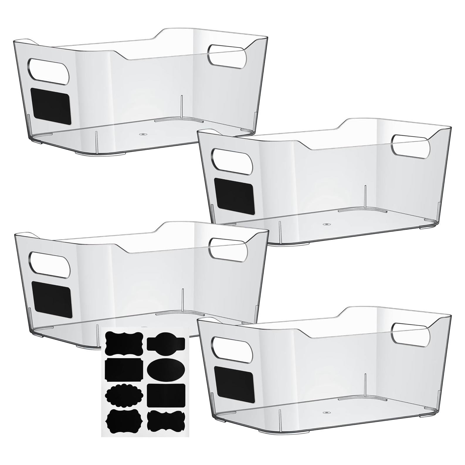 Contenedores de Almacenamiento Plástico Transparente 4 Pzas 24.9x17.2 cm