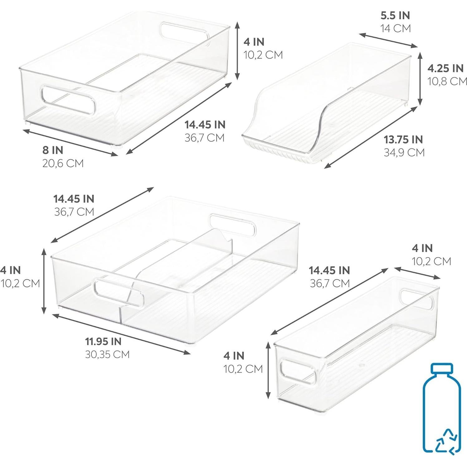Conjunto de Contenedores de Almacenamiento iDesign 4 Piezas