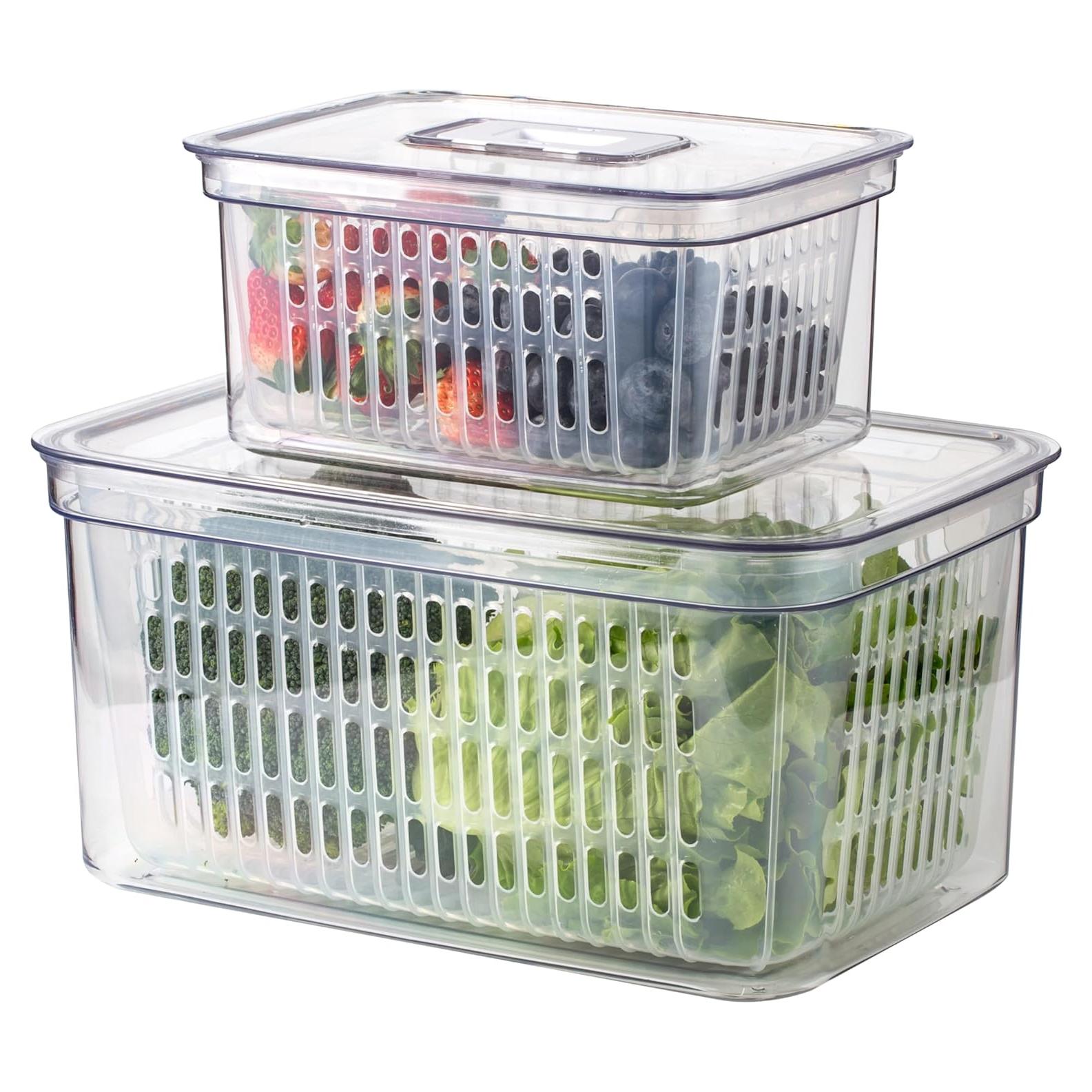 Organizadores Transparentes para Refrigerador Enchante - Paquete de 2