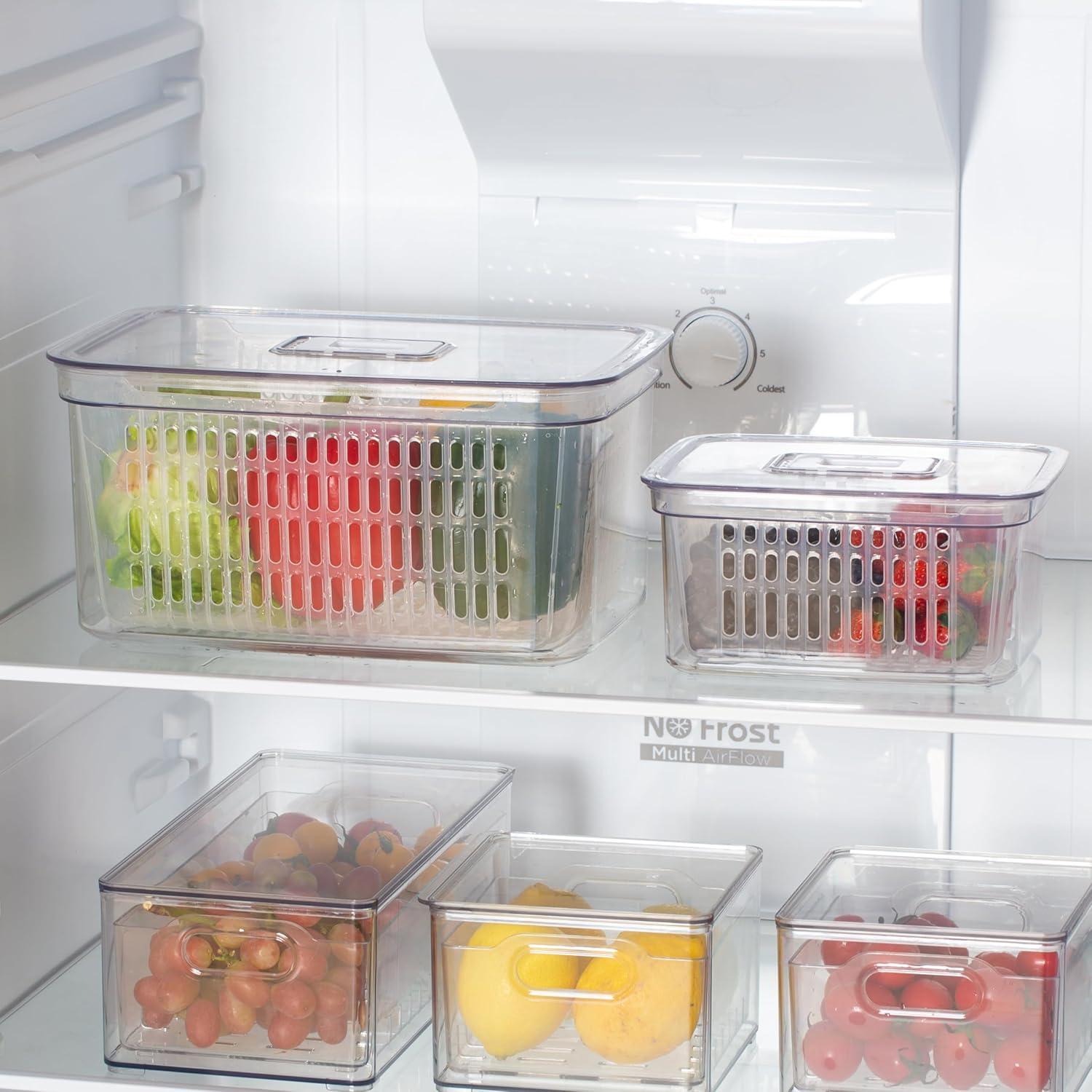 Organizadores Transparentes para Refrigerador Enchante - Paquete de 2