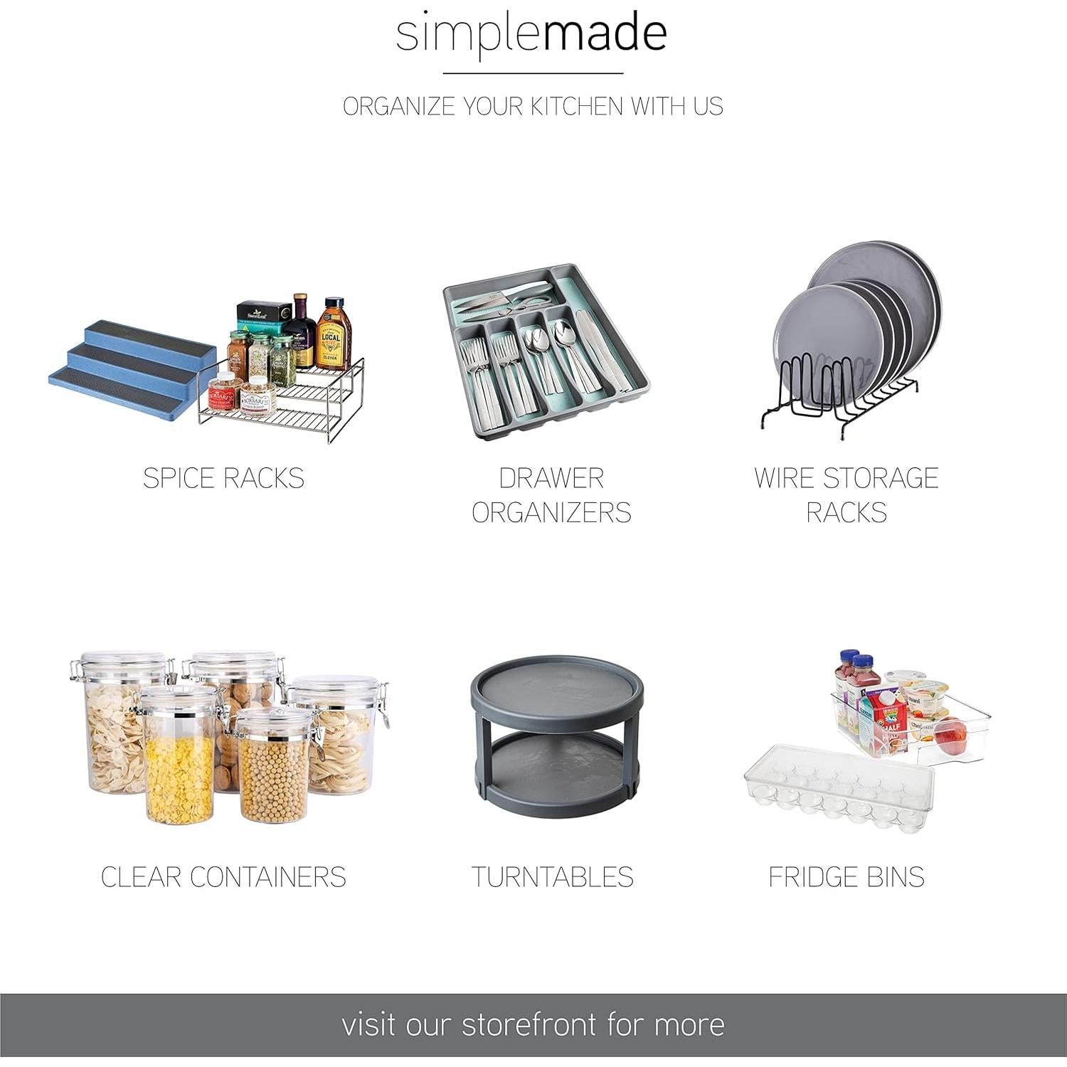 Organizadores Transparentes para Refrigerador Enchante - Paquete de 2